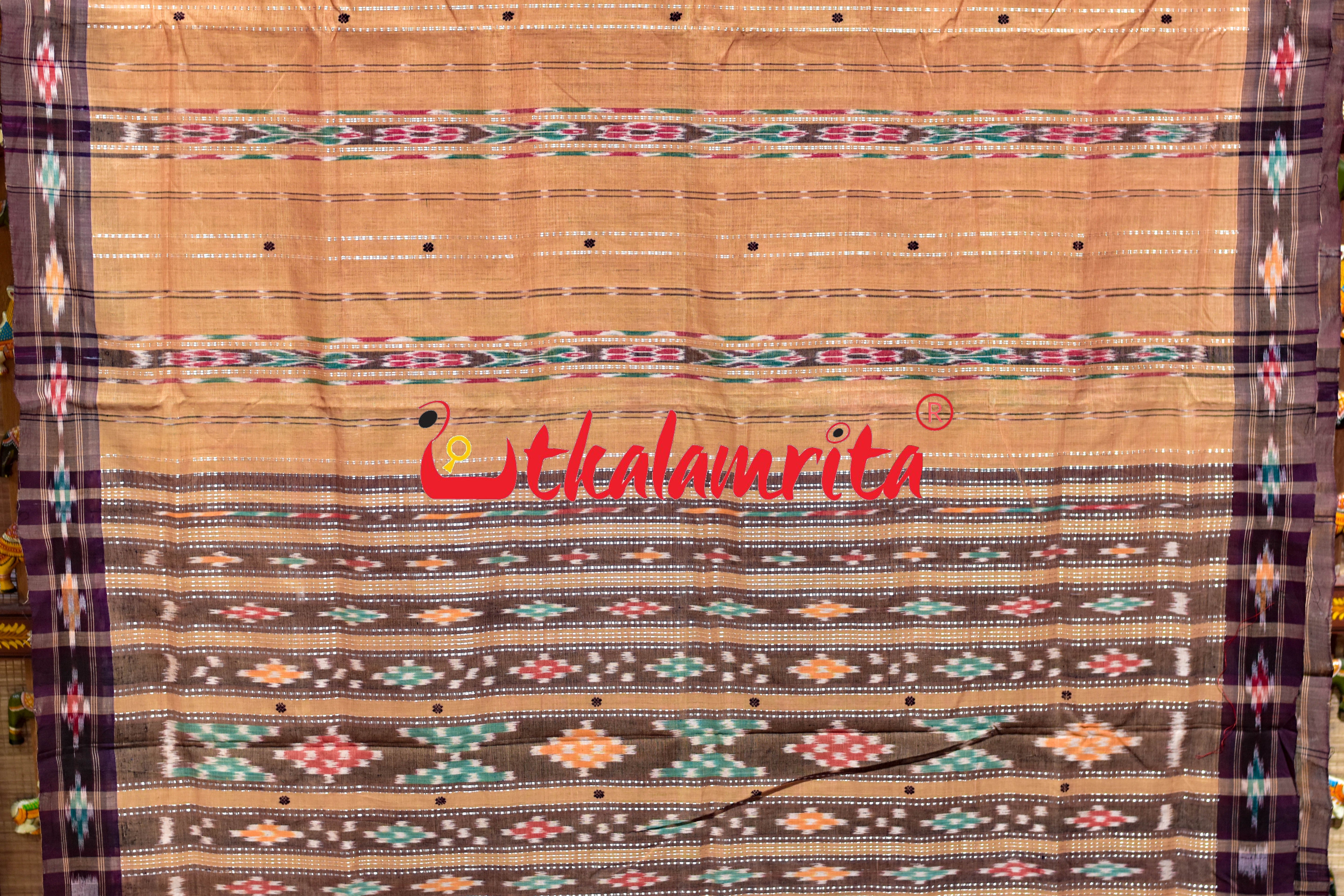 Cream Koli Maala Pittala Single Cotton Saree