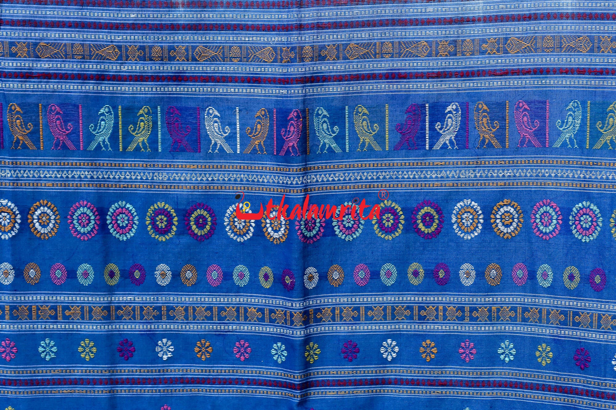 Soft White & Surf Dolabedi Cotton Saree
