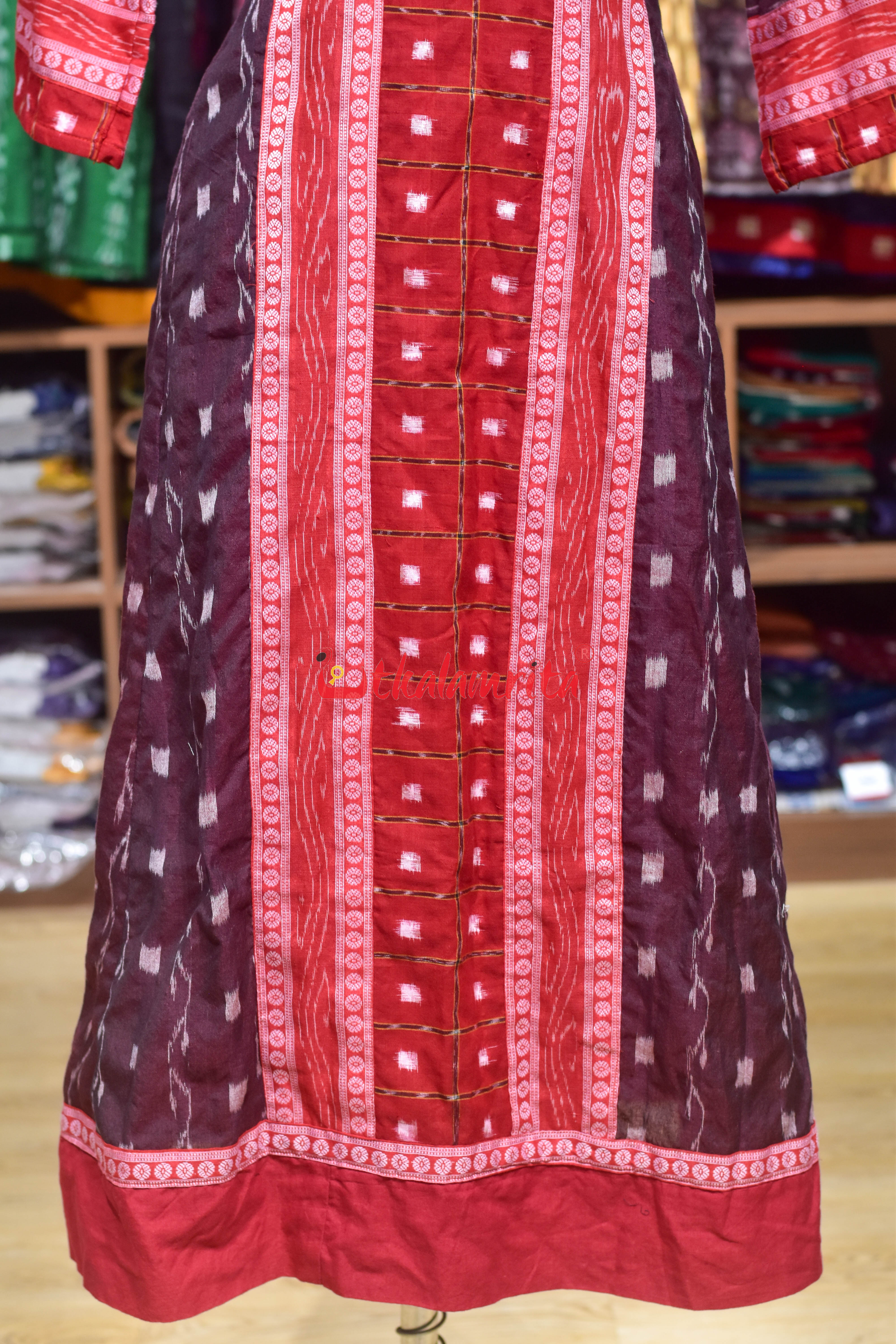Maroon Melody Sambalpuri Anarkali