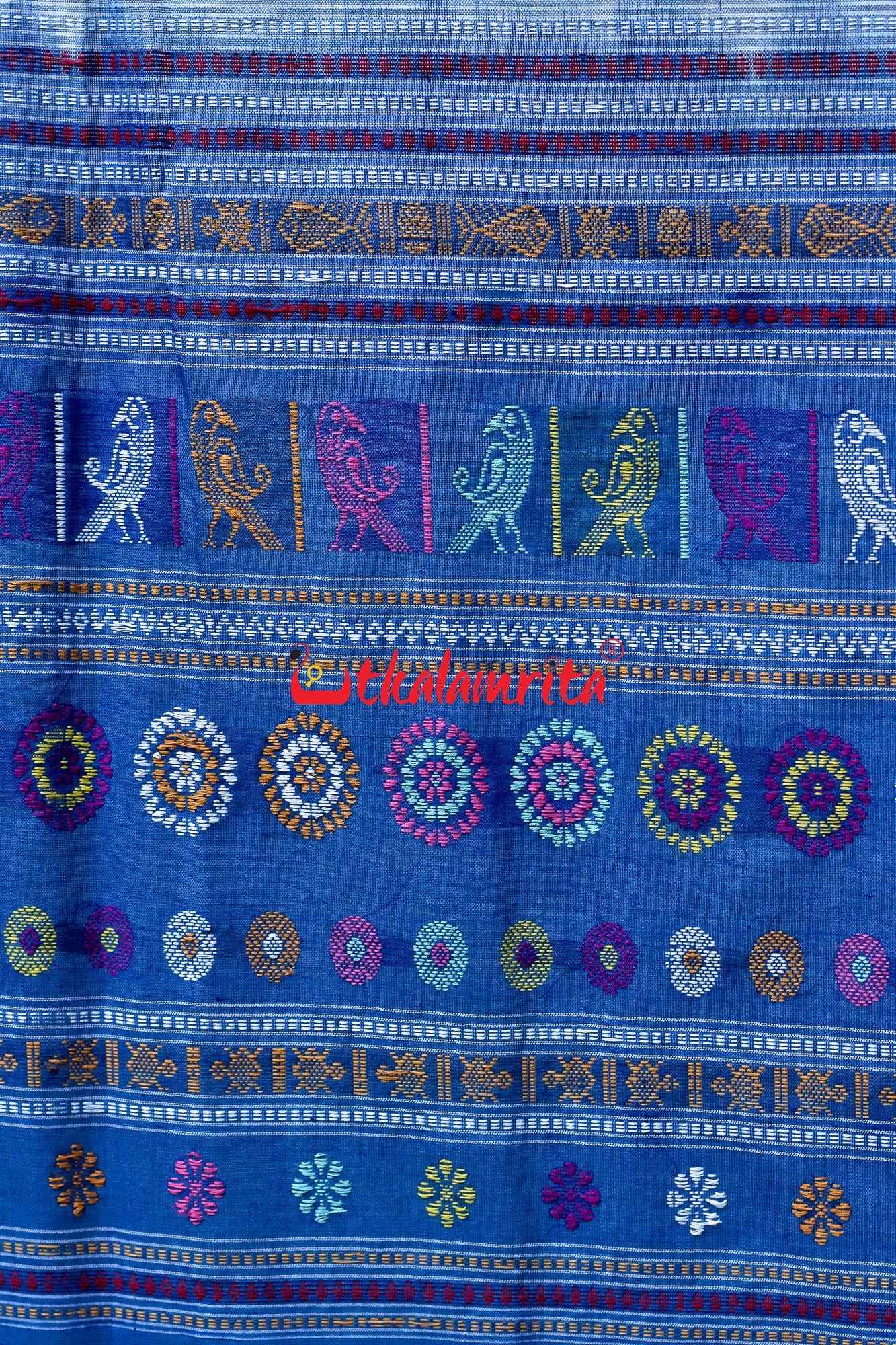 Soft White & Surf Dolabedi Cotton Saree