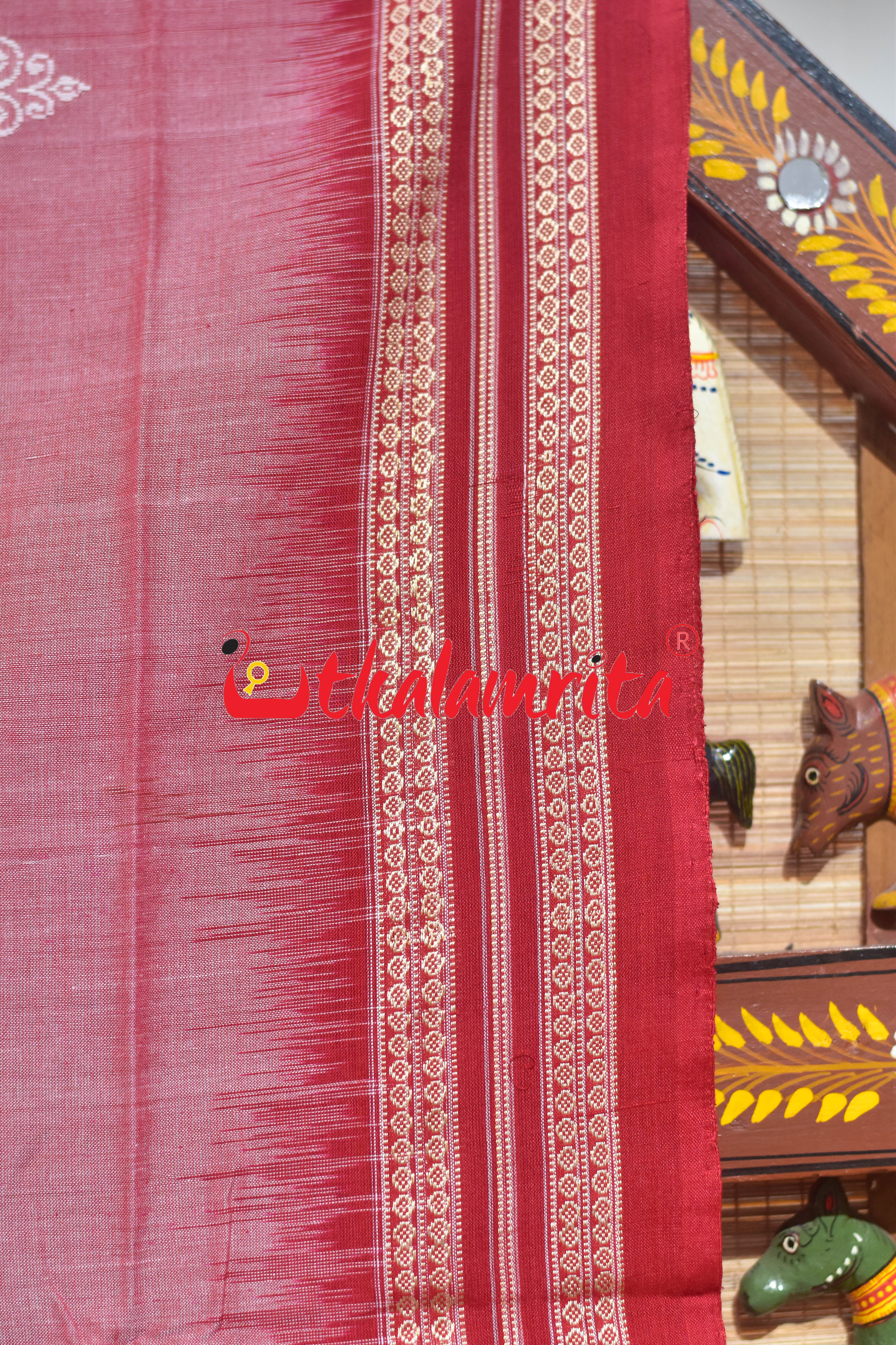 Pink Padam Bomkai Cotton Saree