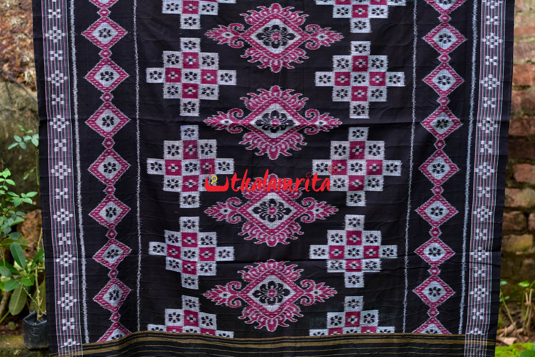 Middle Green Black Rimjhim Khandua Cotton