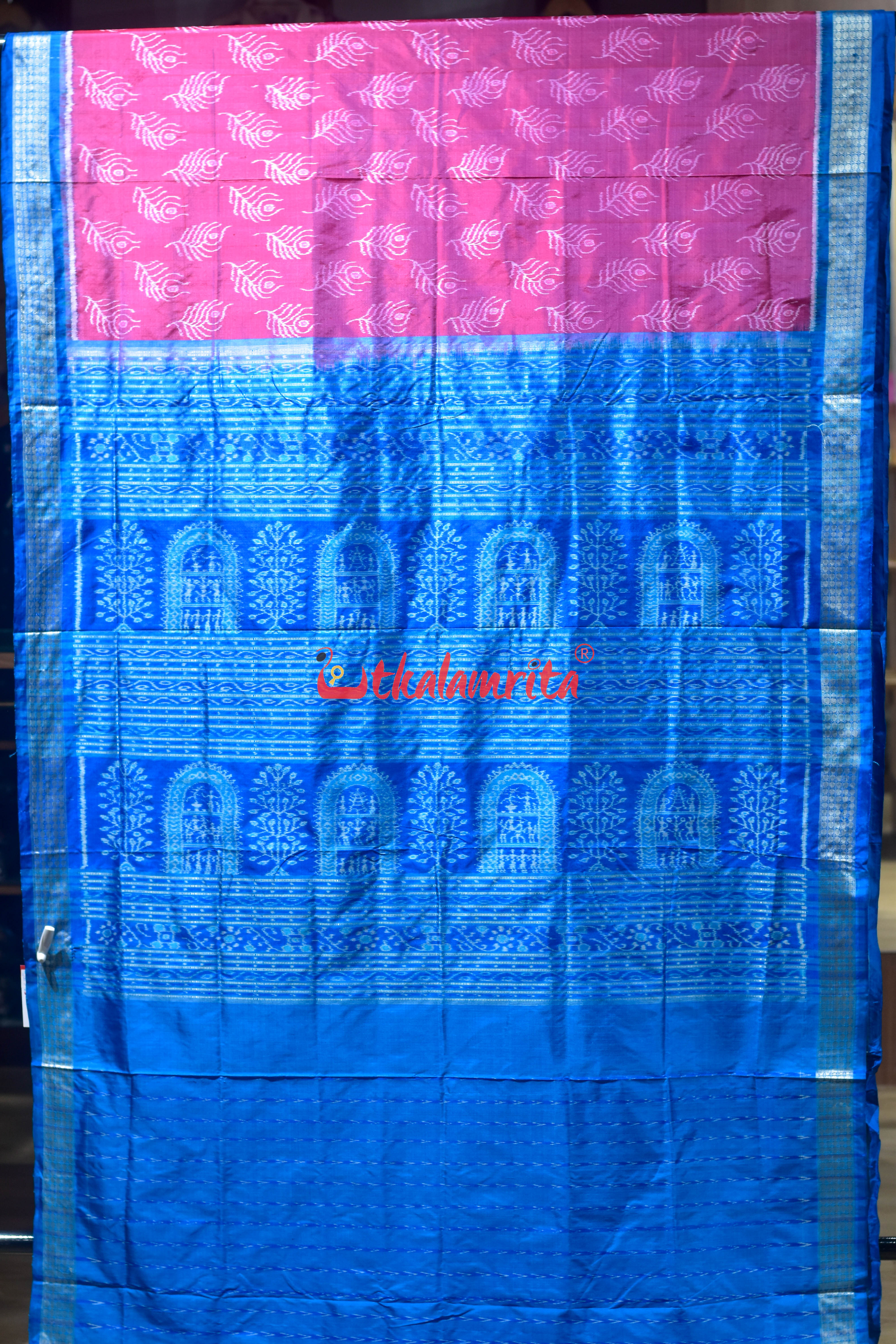 Taffy Pink with Mayurapucha Sambalpuri Silk Saree