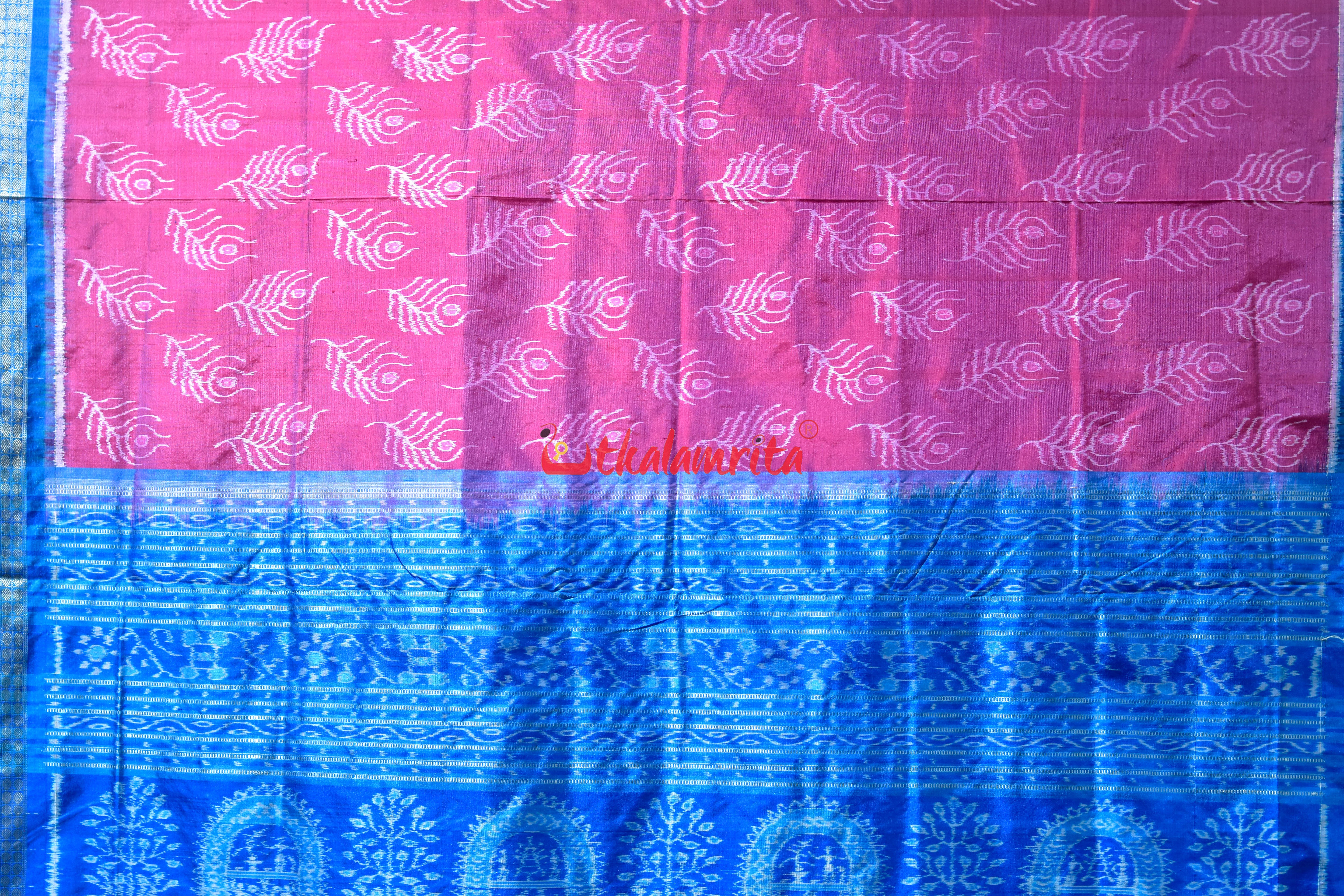 Taffy Pink with Mayurapucha Sambalpuri Silk Saree