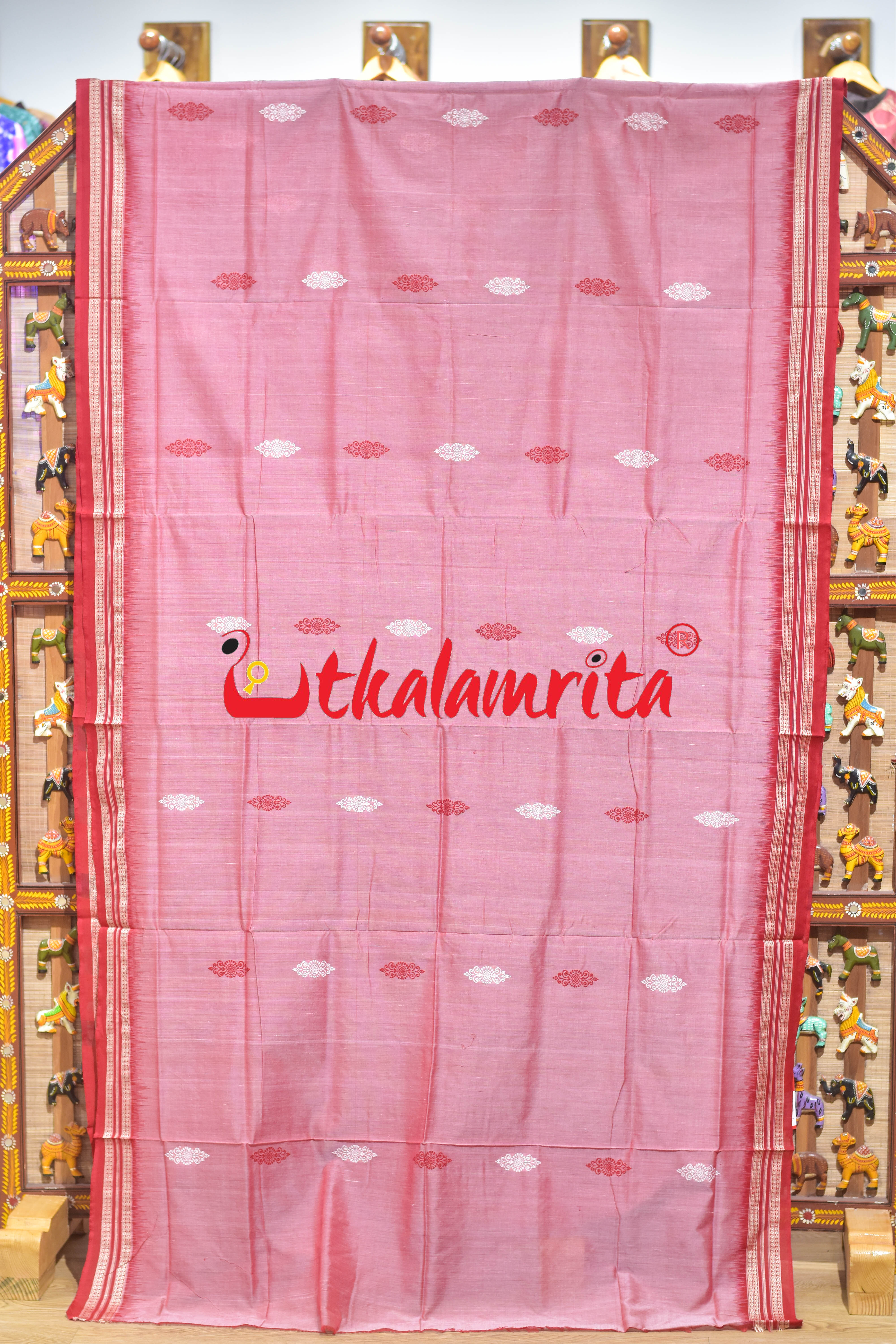 Pink Padam Bomkai Cotton Saree