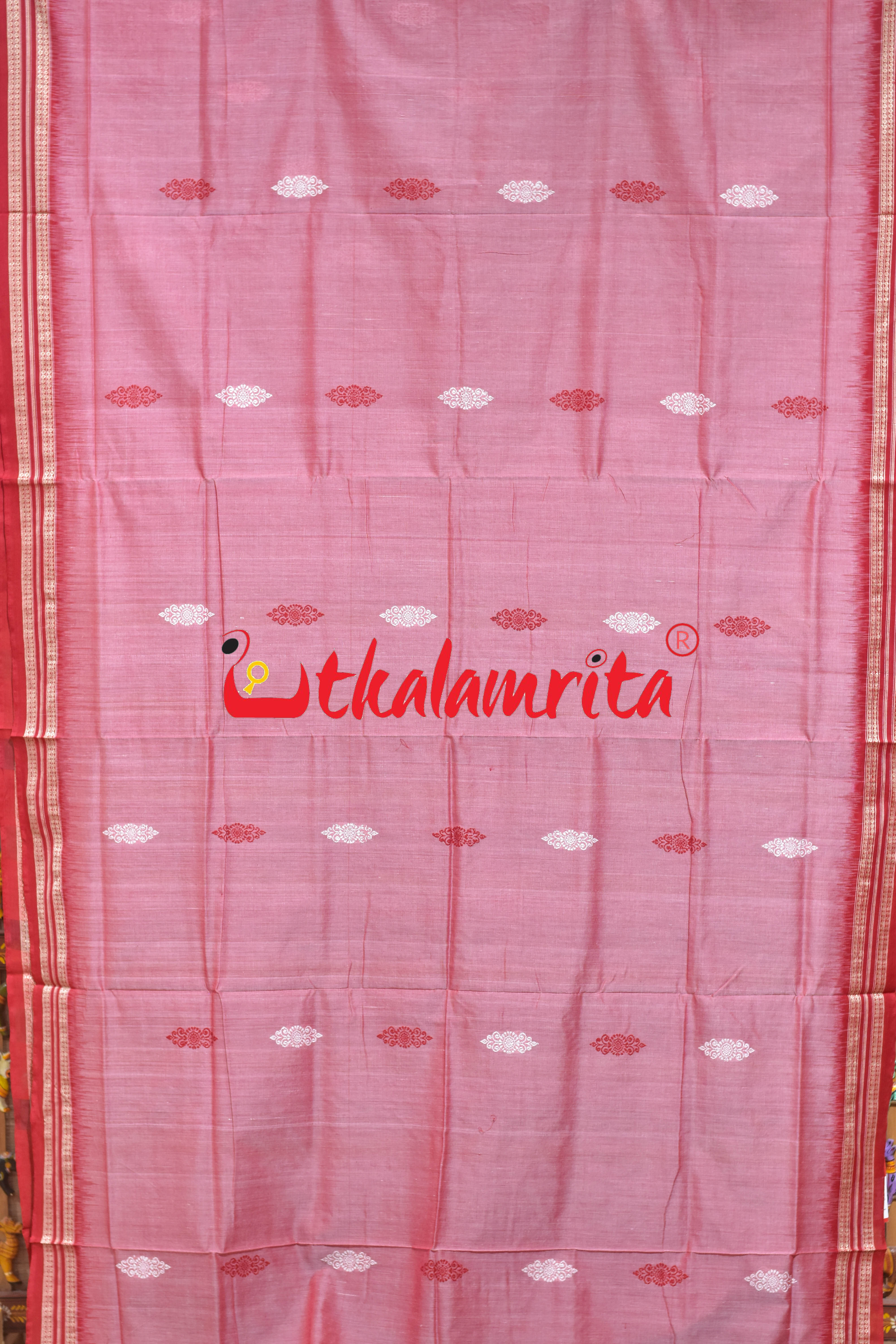 Pink Padam Bomkai Cotton Saree