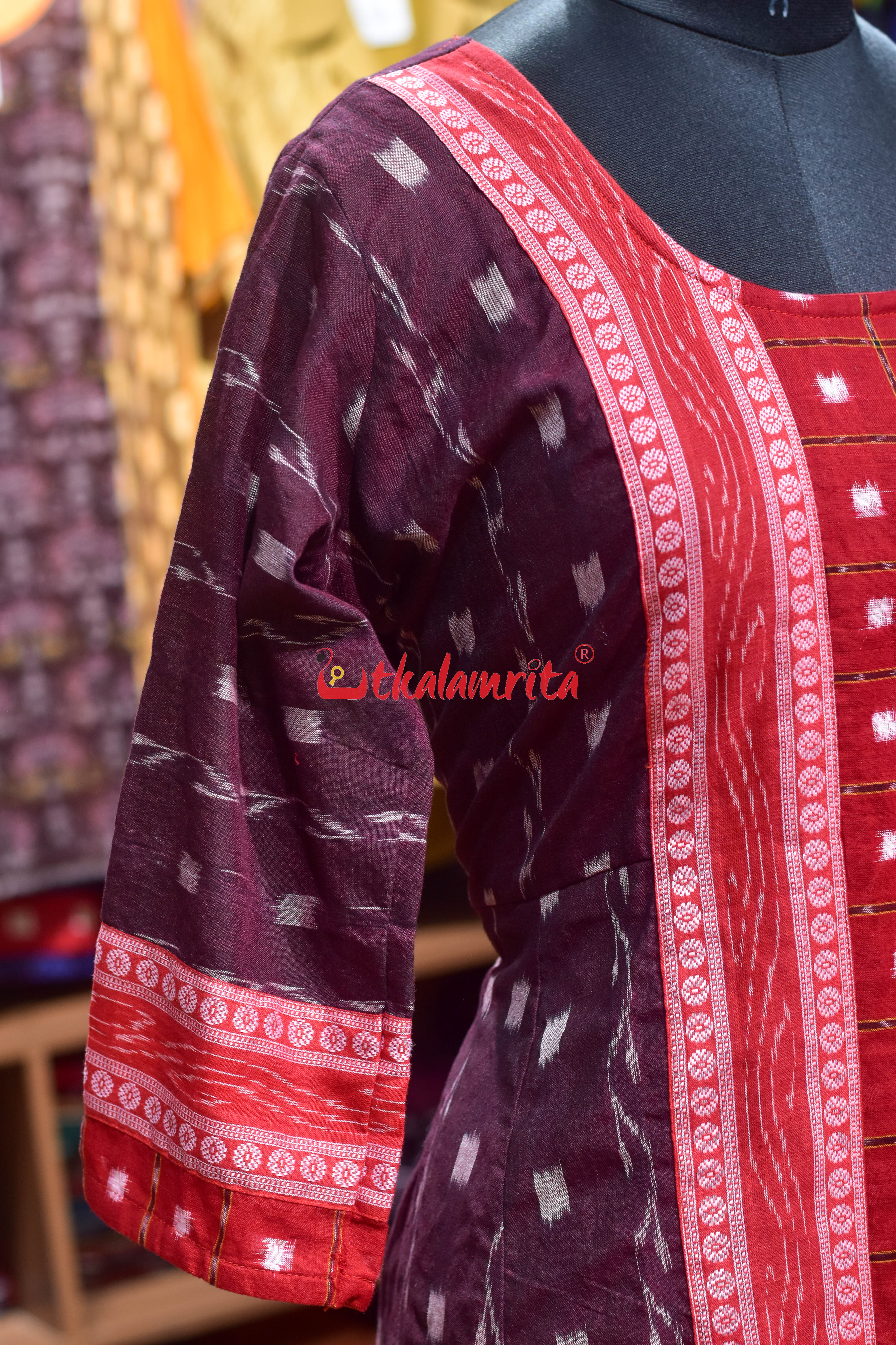 Maroon Melody Sambalpuri Anarkali