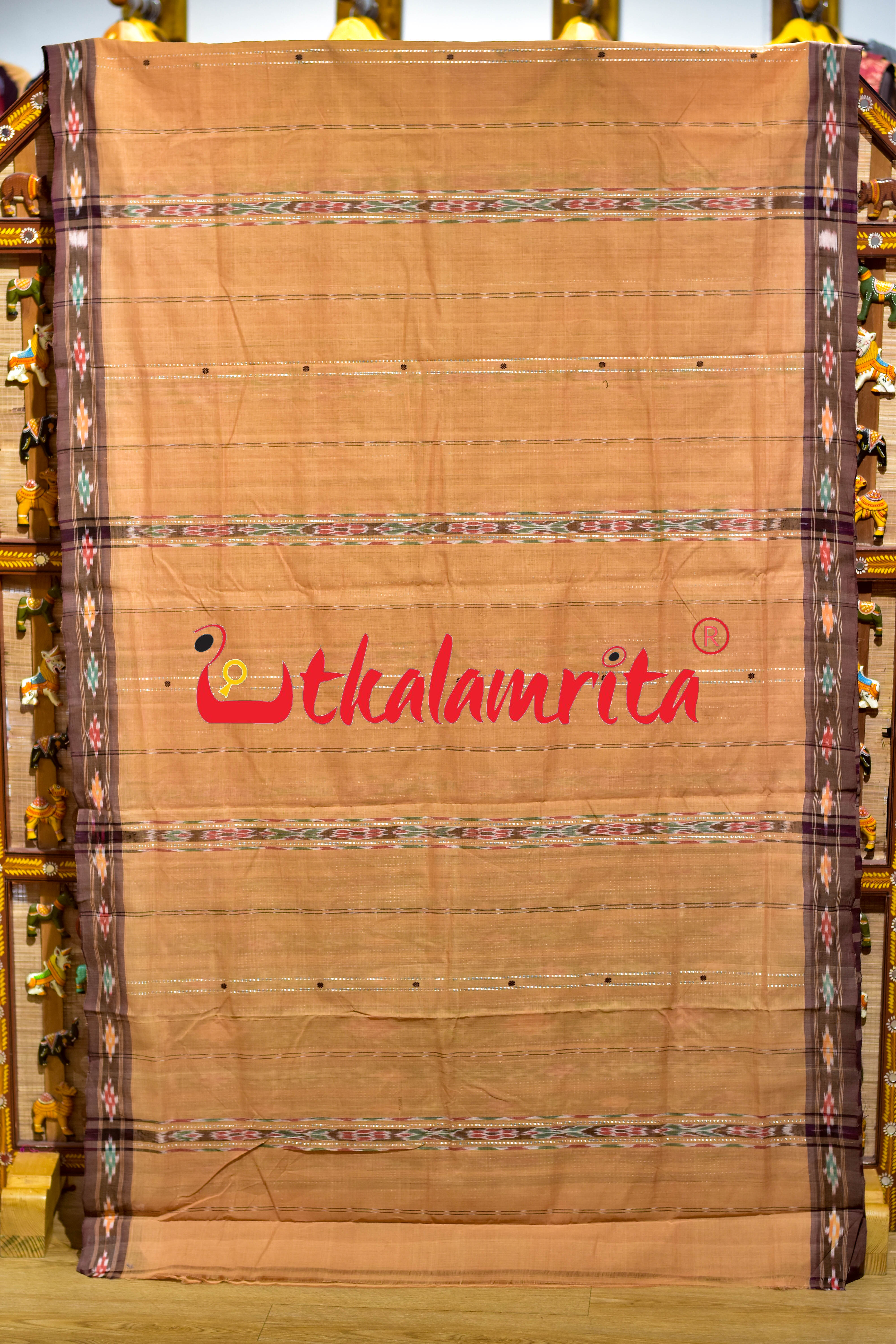 Cream Koli Maala Pittala Single Cotton Saree
