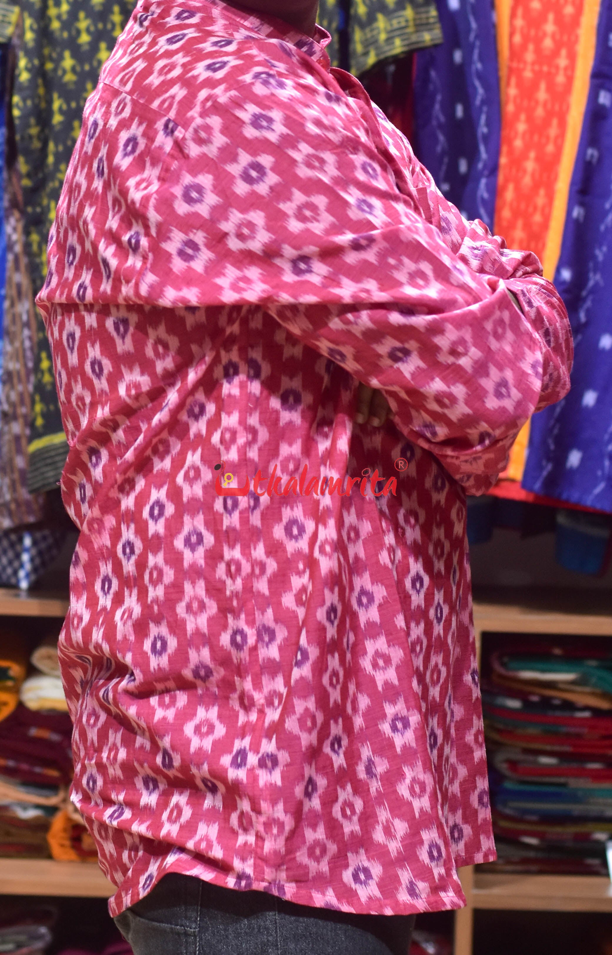 Pink Multi Star (Men's Short Kurta)