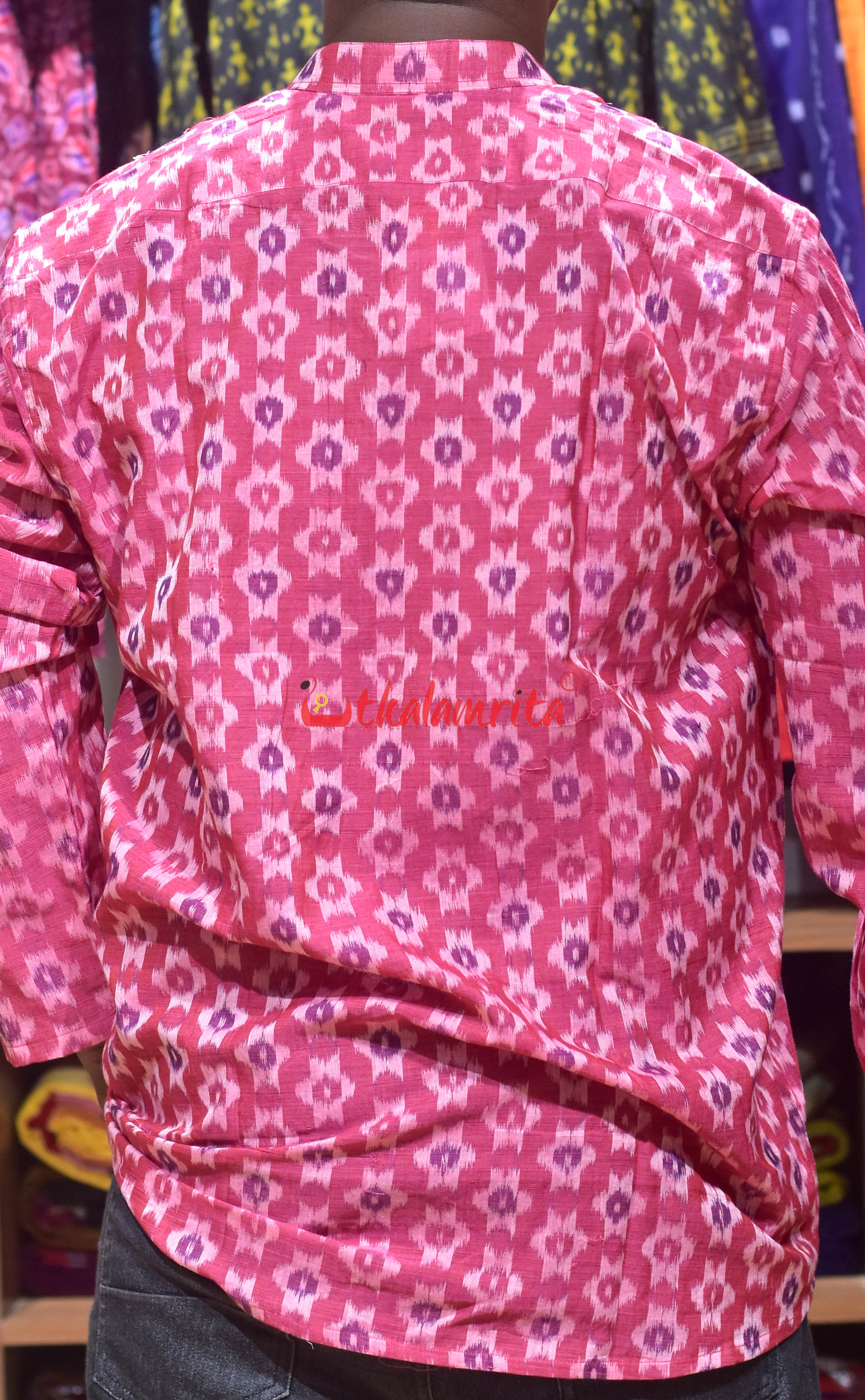 Pink Multi Star (Men's Short Kurta)
