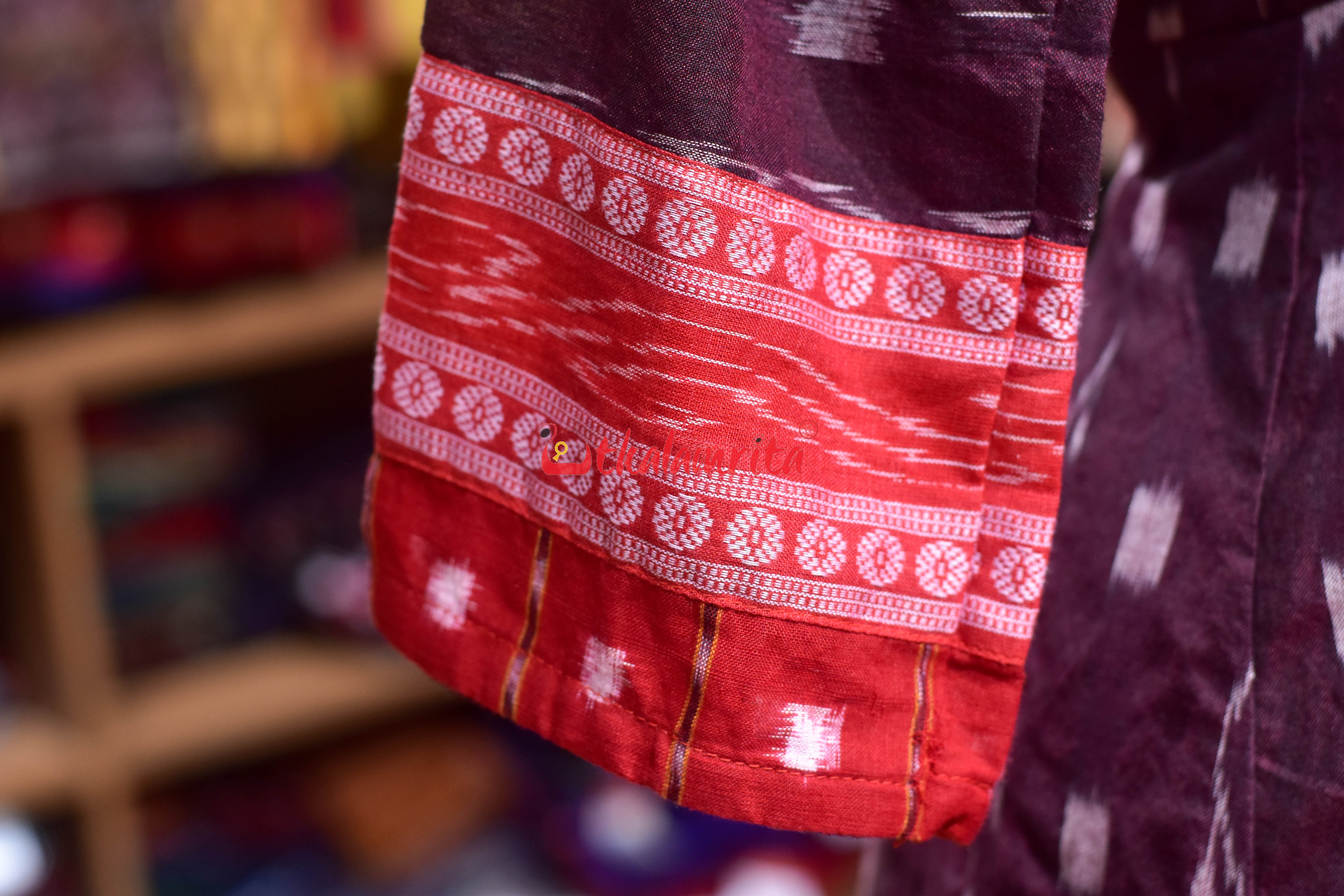Maroon Melody Sambalpuri Anarkali