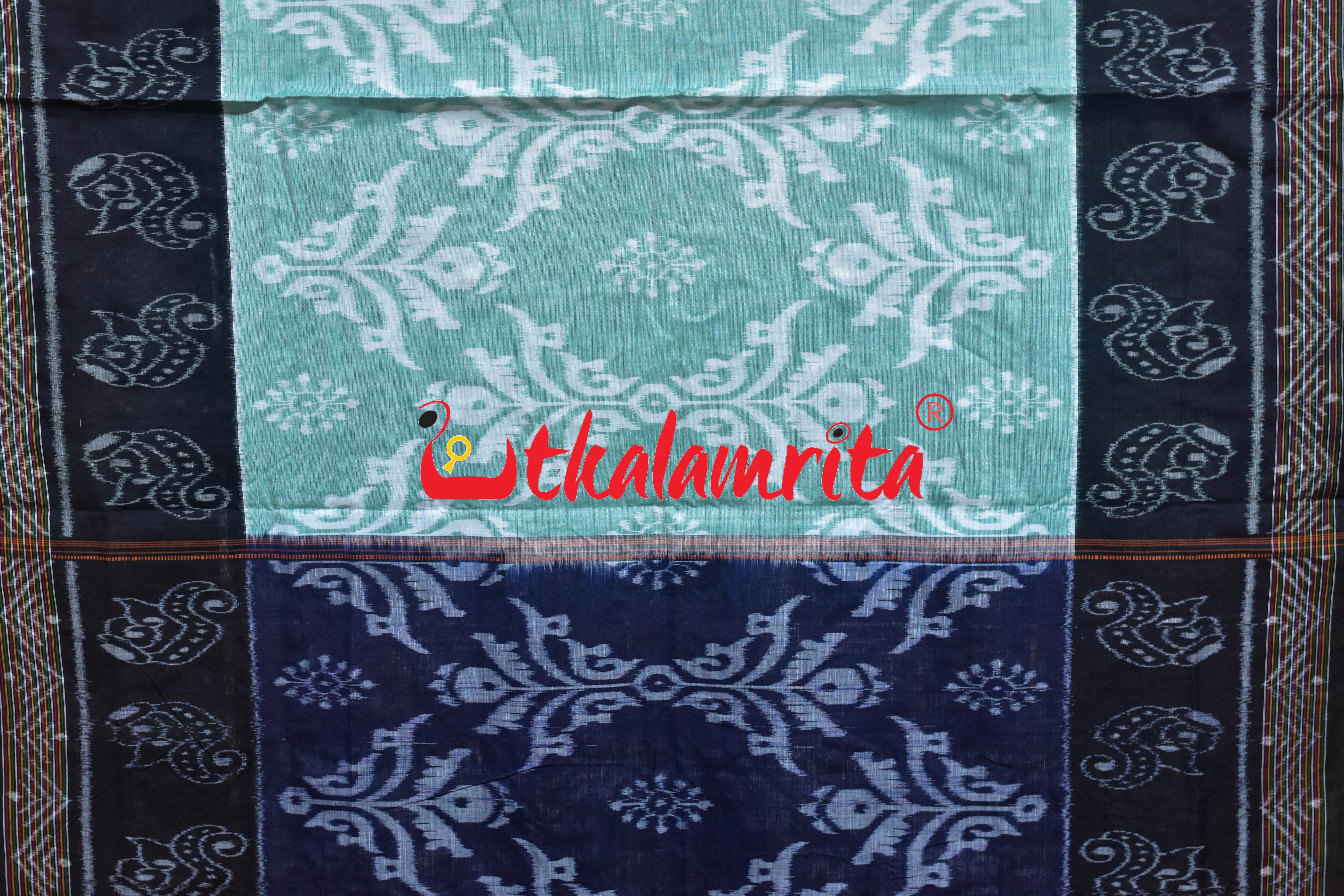 Seafoam Green Sankha Scot Khandua Cotton Saree
