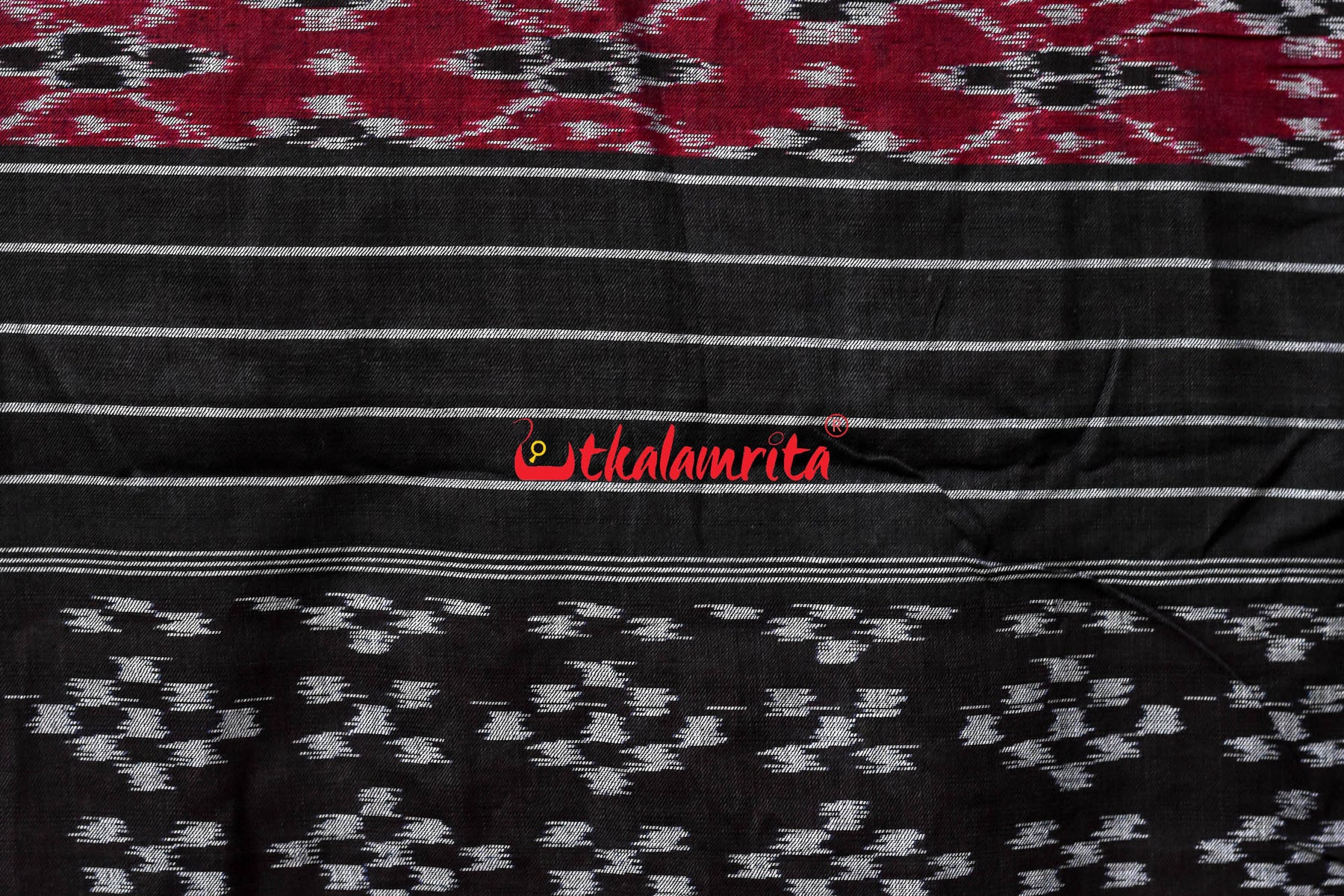 Half Half Maroon Blue Khandua Cotton Saree