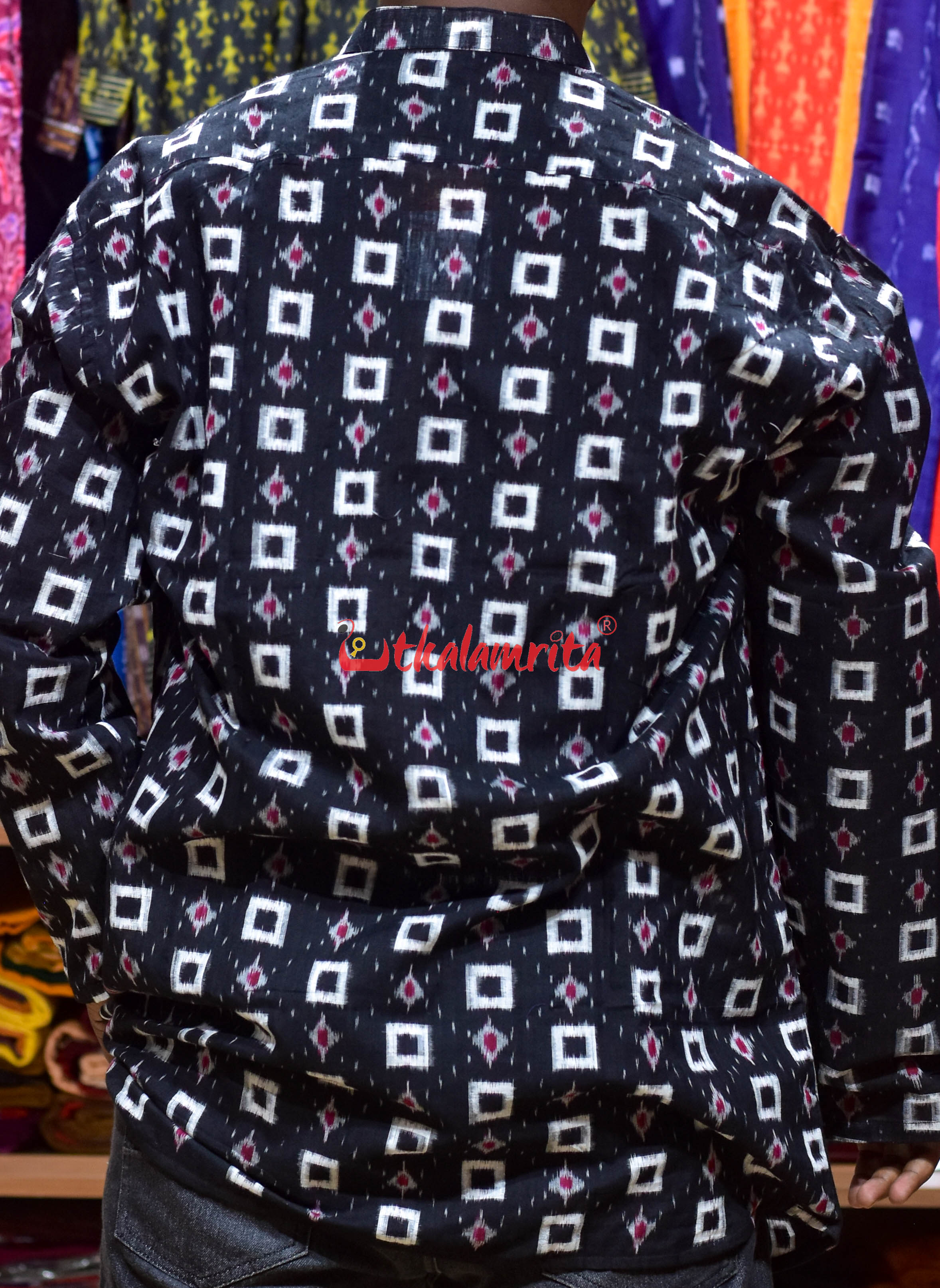 Black White Dots Kothi (Men's Short Kurta)