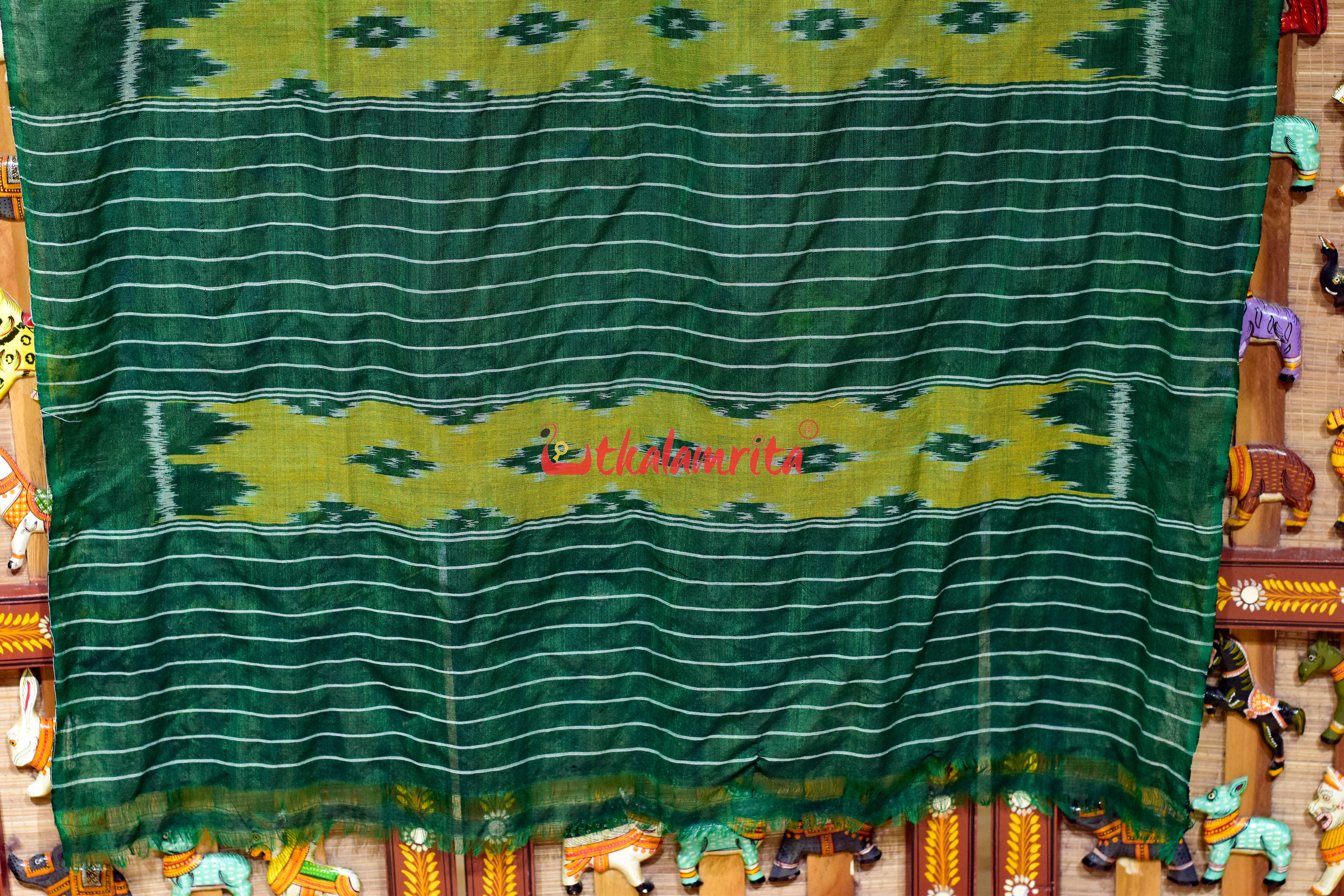 Lemon Green Body Bandha Khandua Cotton (Dupatta)