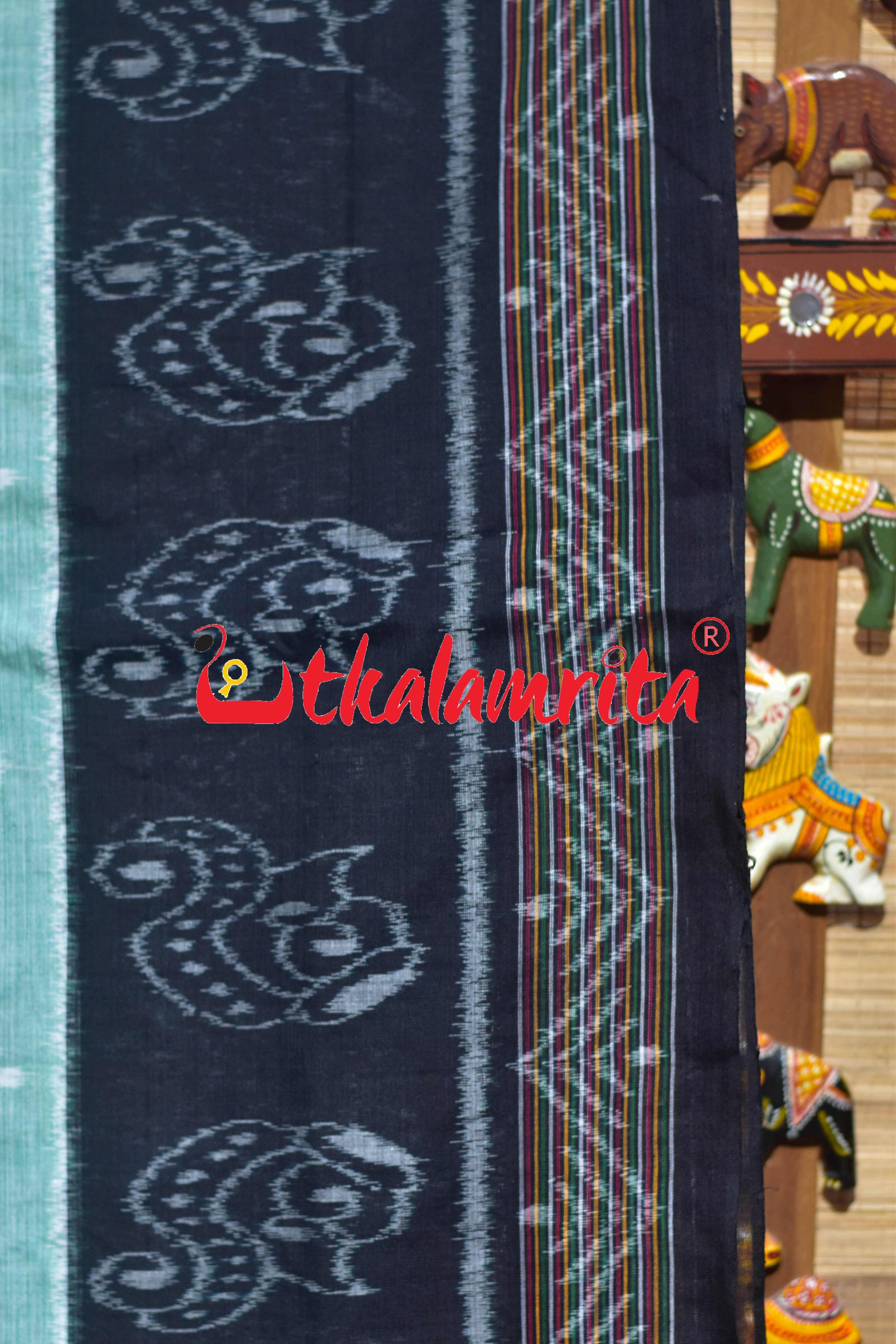 Seafoam Green Sankha Scot Khandua Cotton Saree