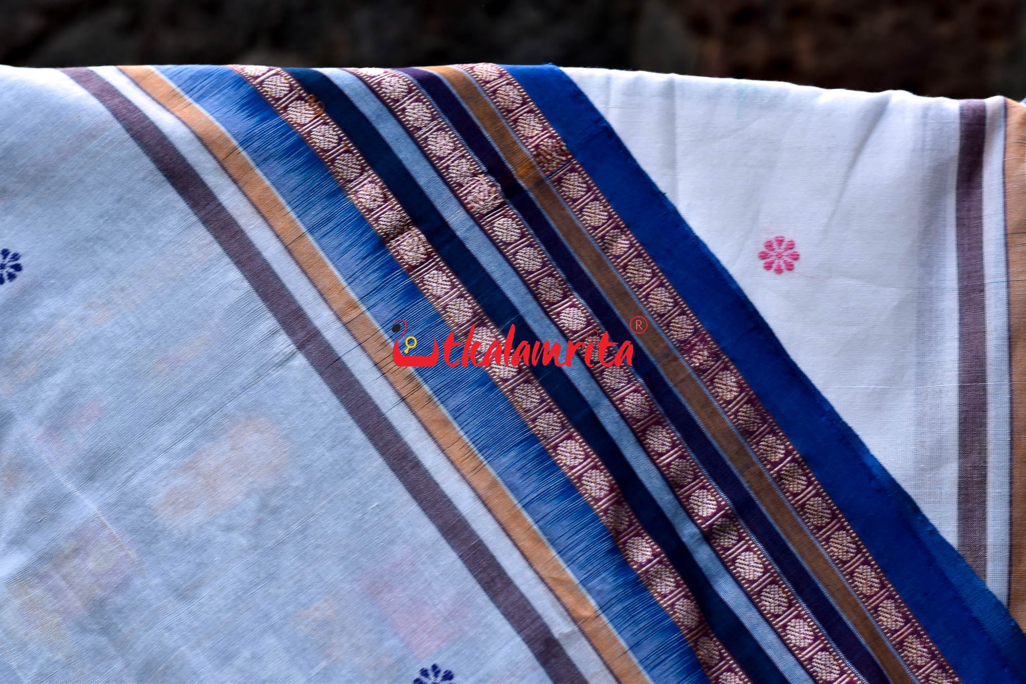 Soft White & Surf Dolabedi Cotton Saree