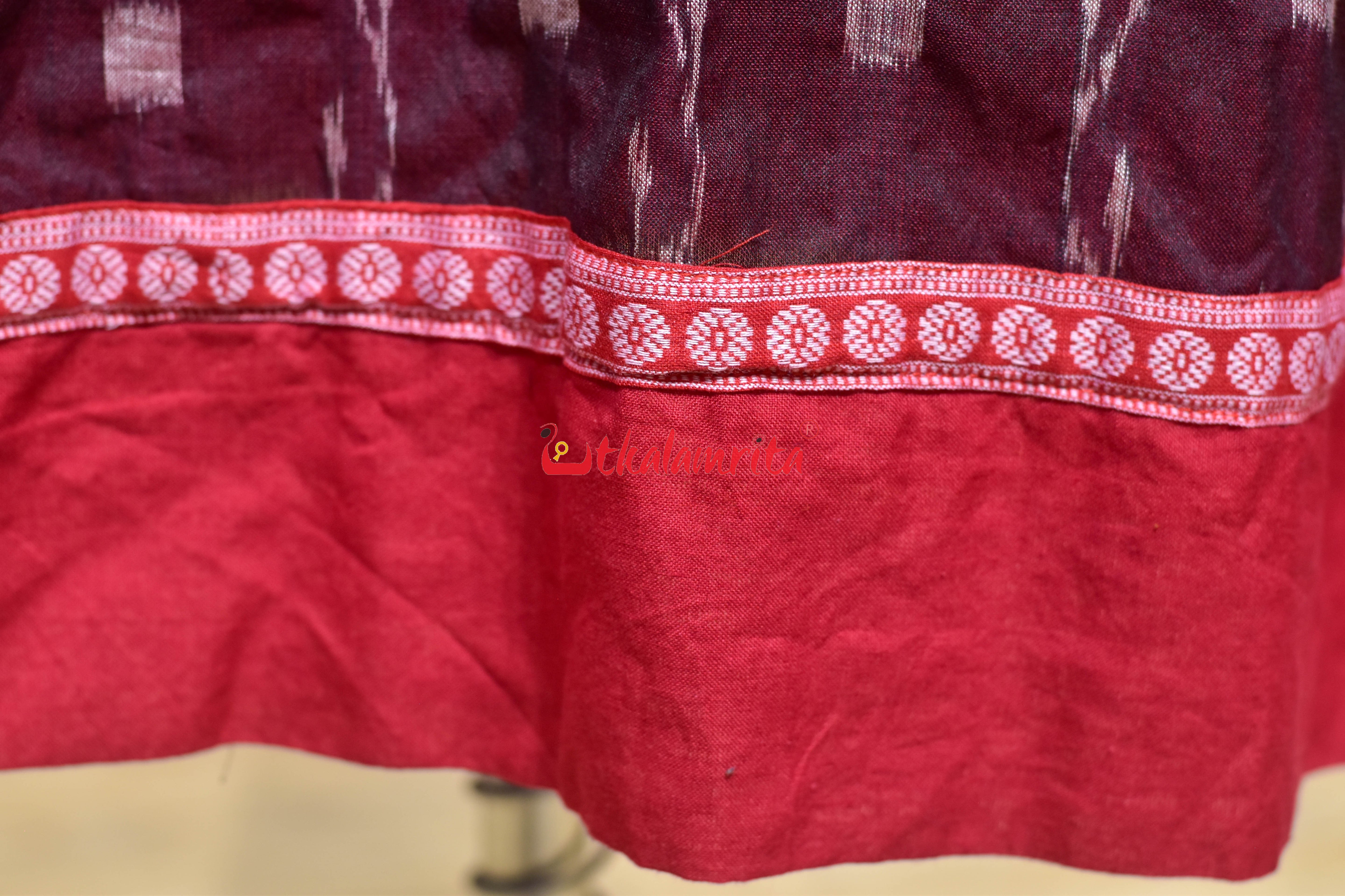 Maroon Melody Sambalpuri Anarkali