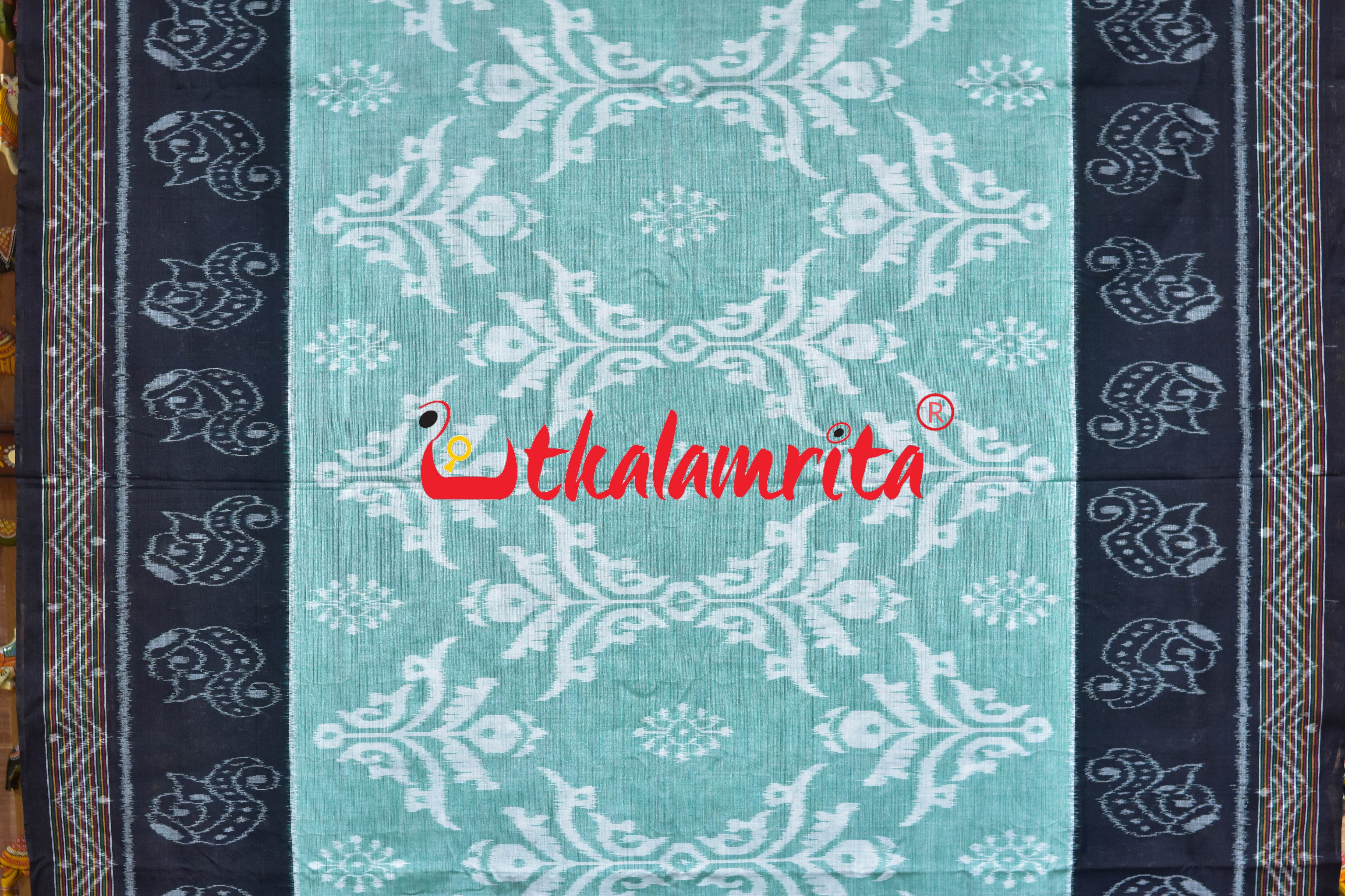 Seafoam Green Sankha Scot Khandua Cotton Saree
