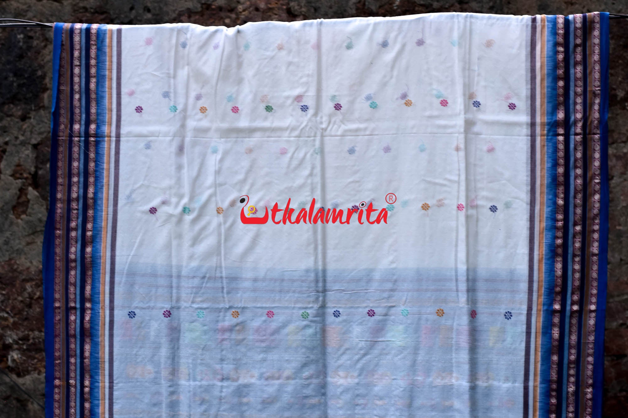 Soft White & Surf Dolabedi Cotton Saree