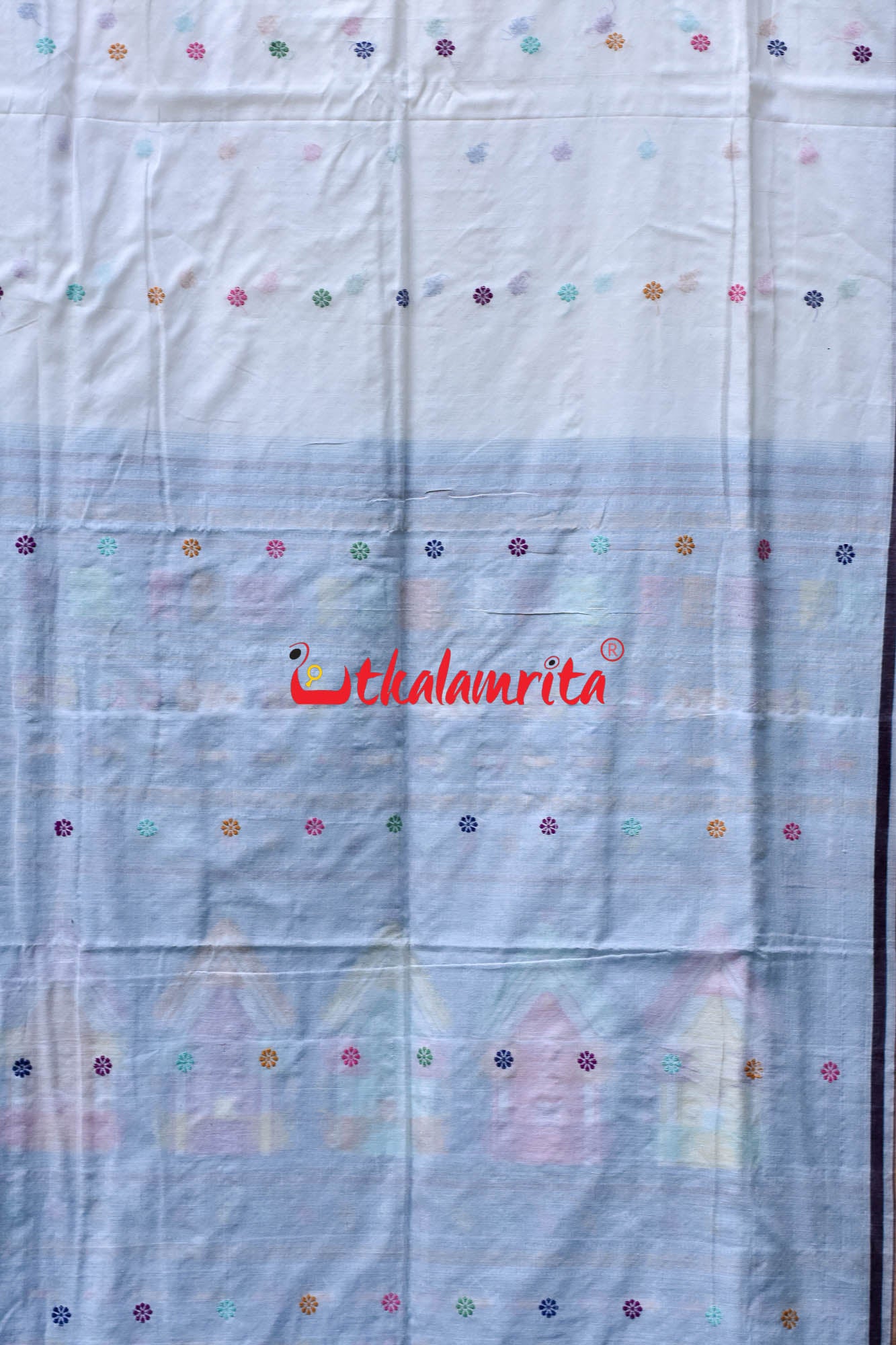 Soft White & Surf Dolabedi Cotton Saree