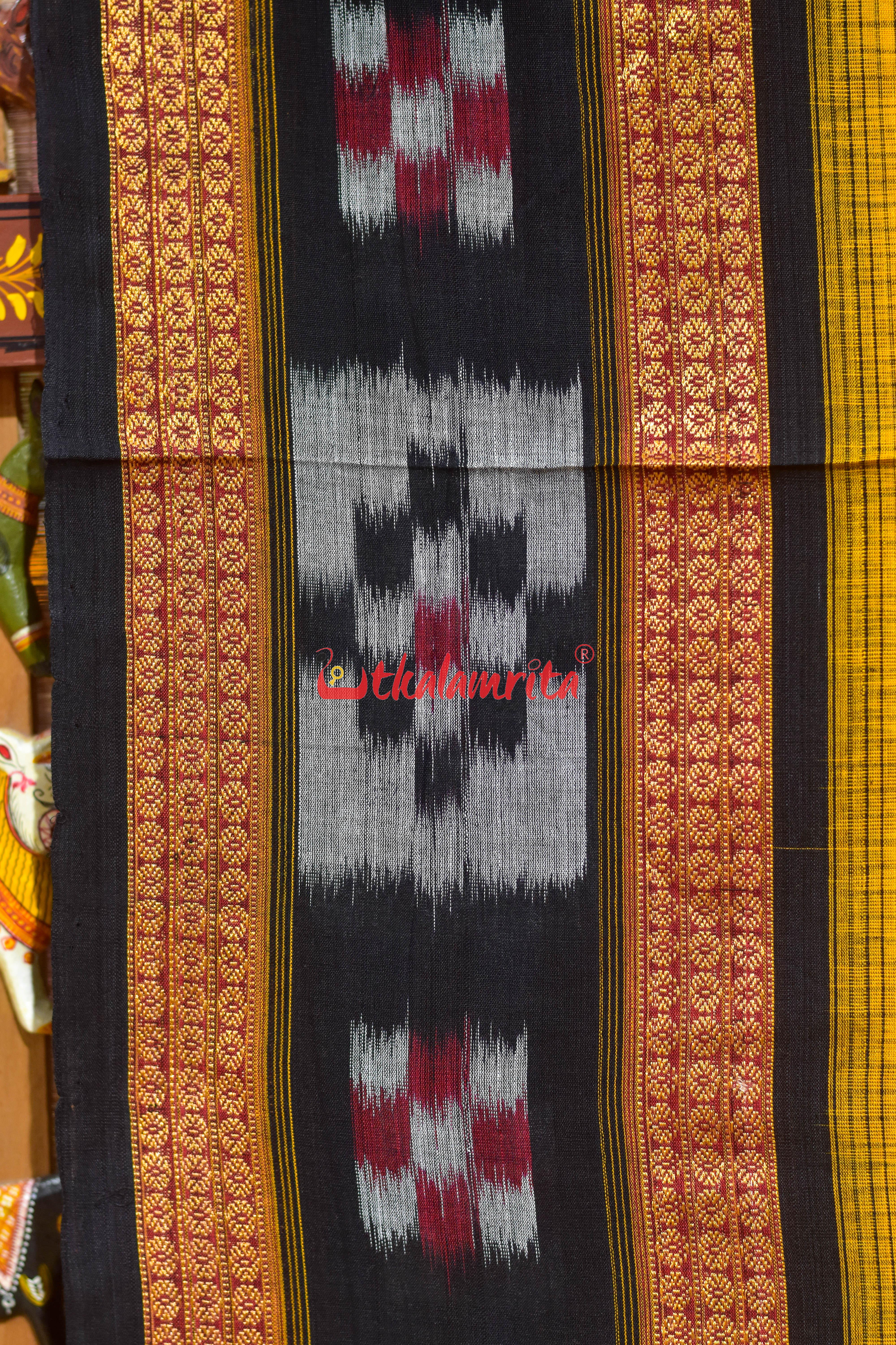 Yellow Big Border Pasapali Sachipar Cotton Saree