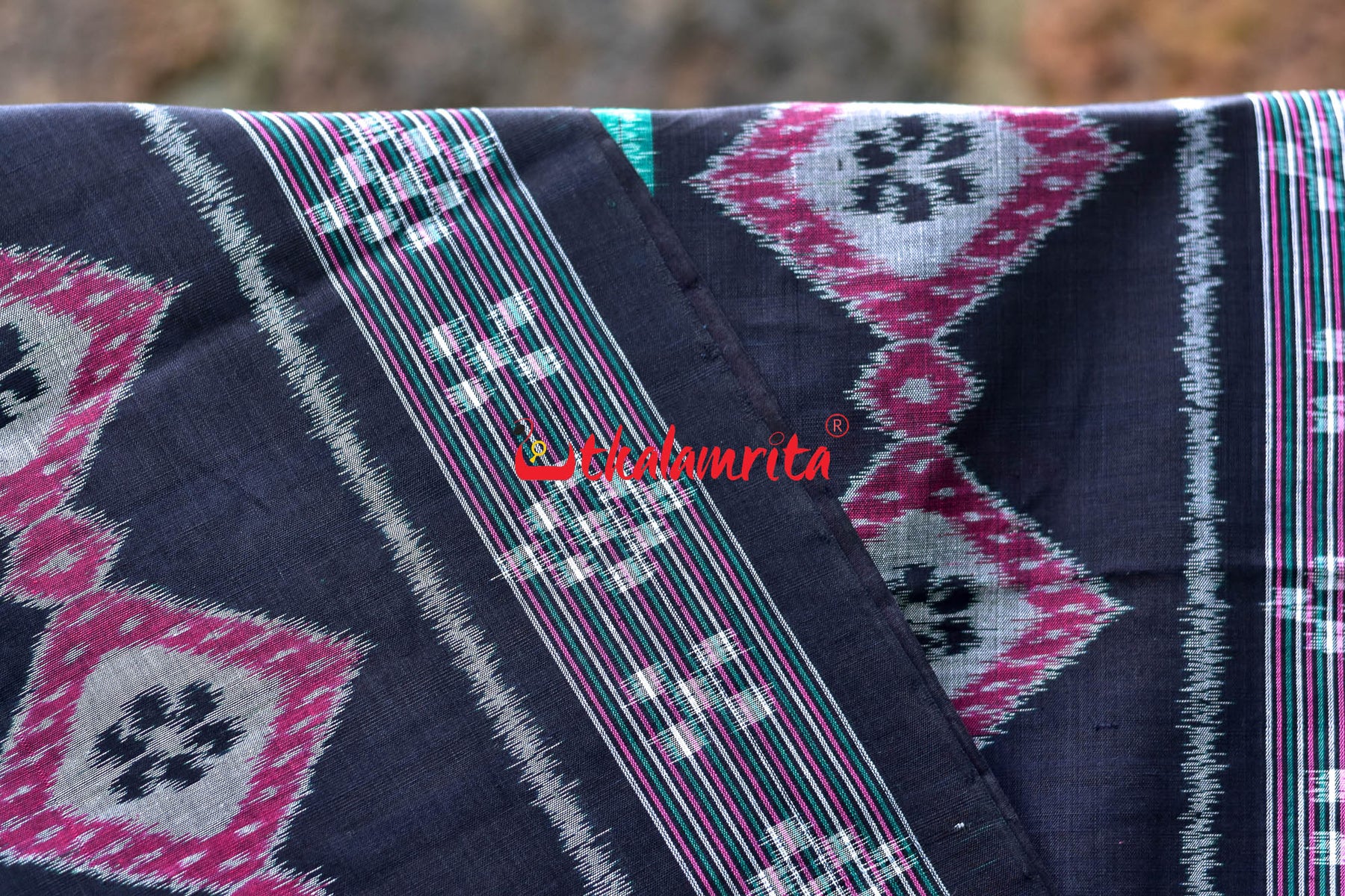 Middle Green Black Rimjhim Khandua Cotton