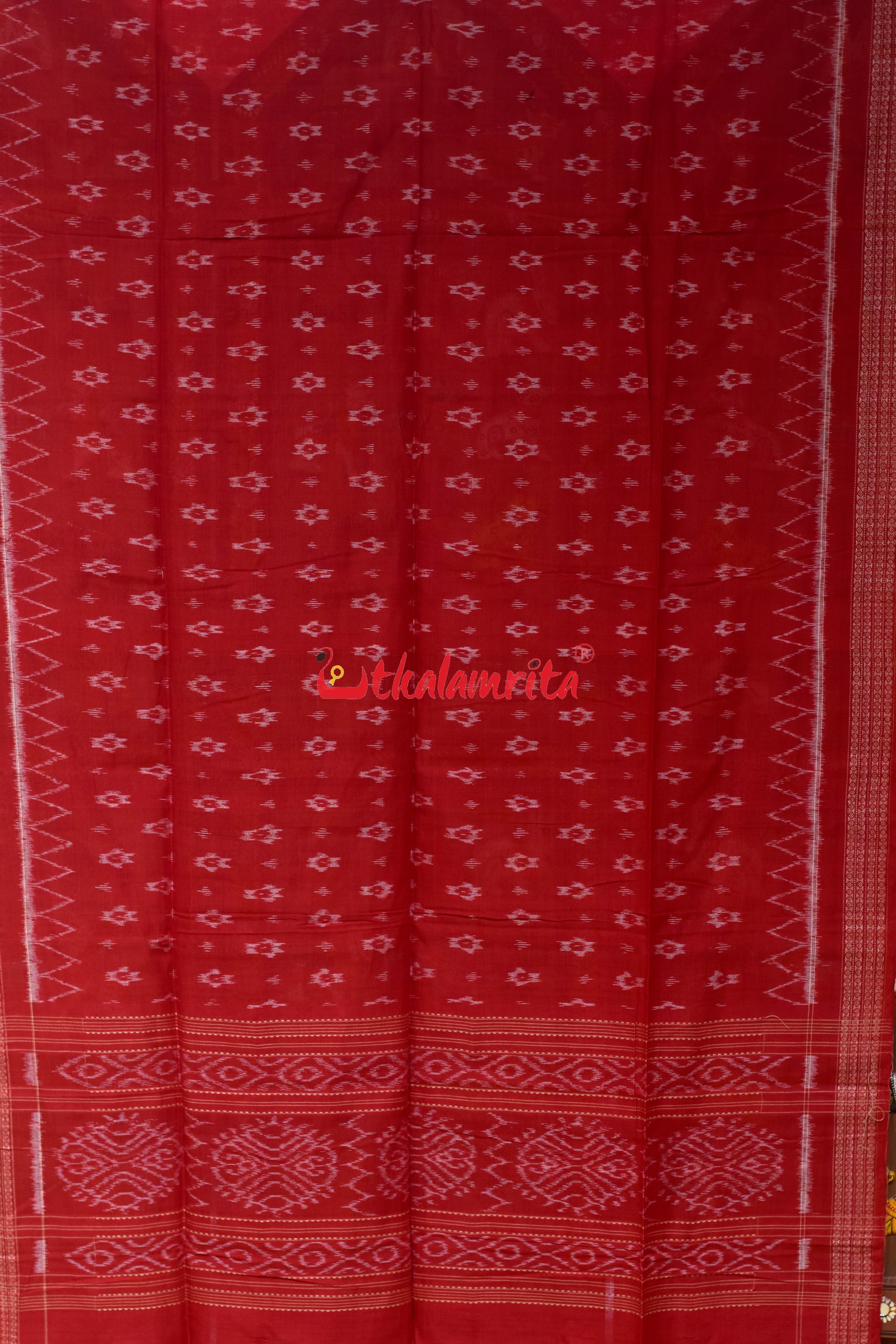 Red with Body Bandha Cotton (Dupatta)