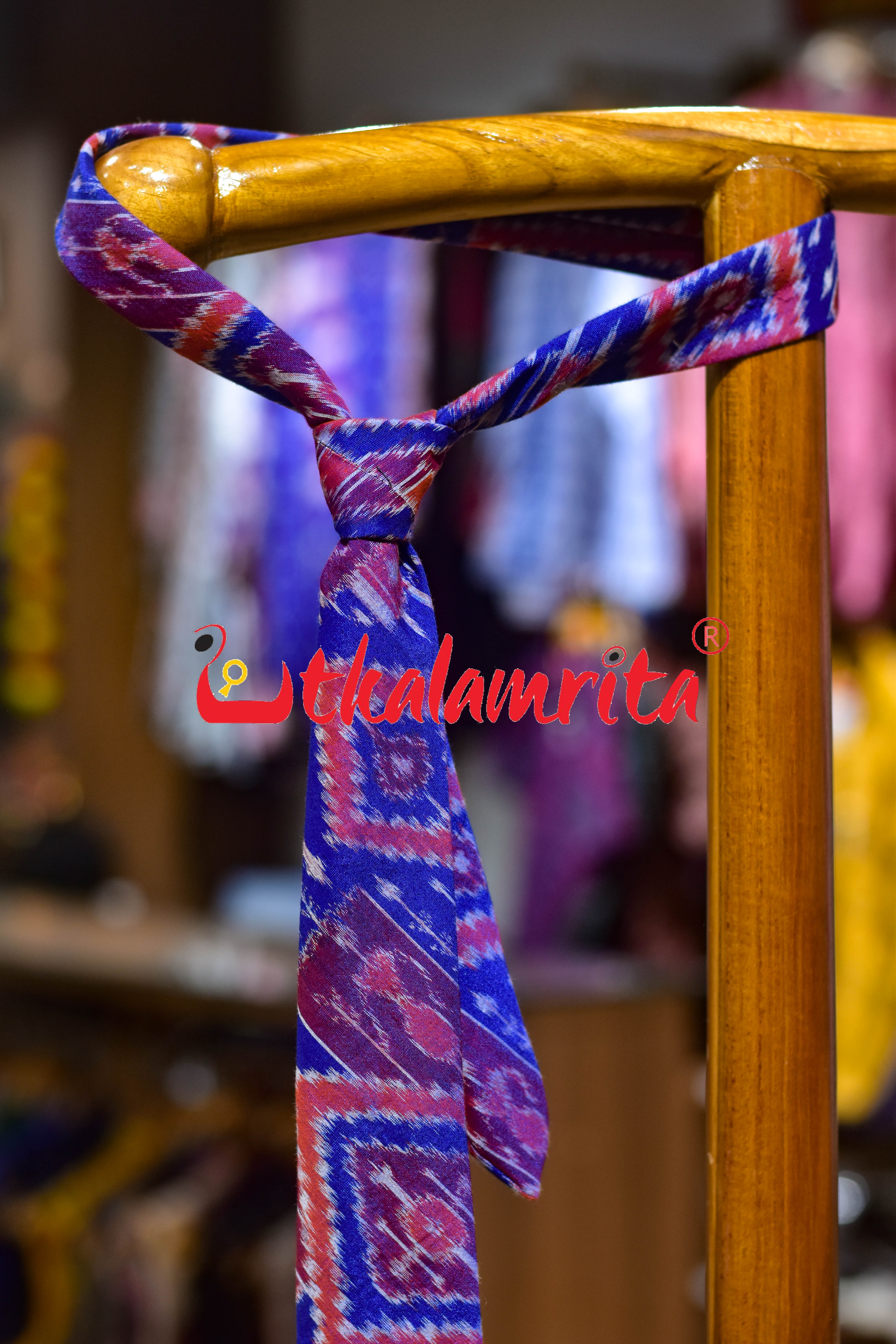 Deep Blue Tribal Silk (Tie)