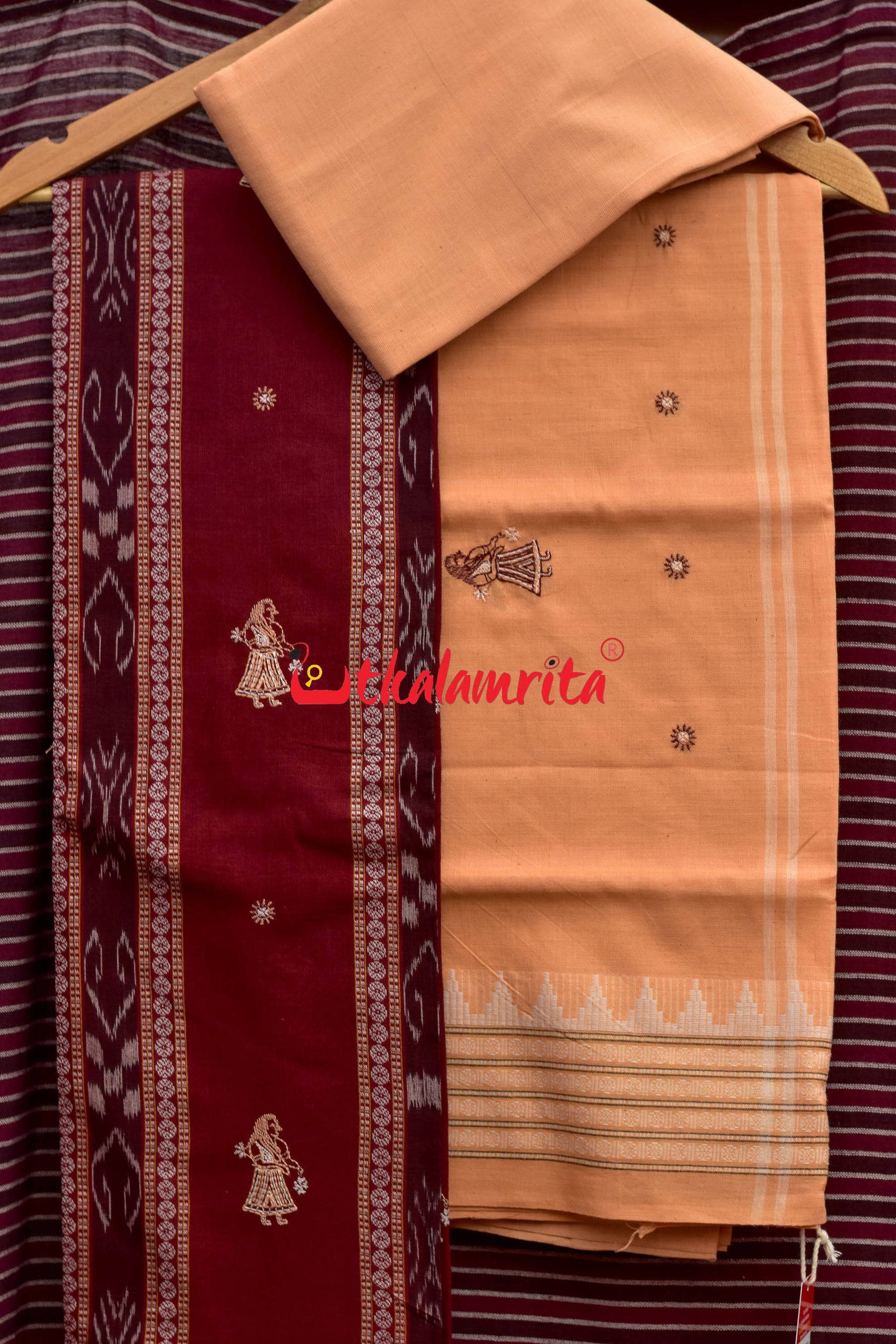 Maroon Chandan Doll Bomkai Dress Set