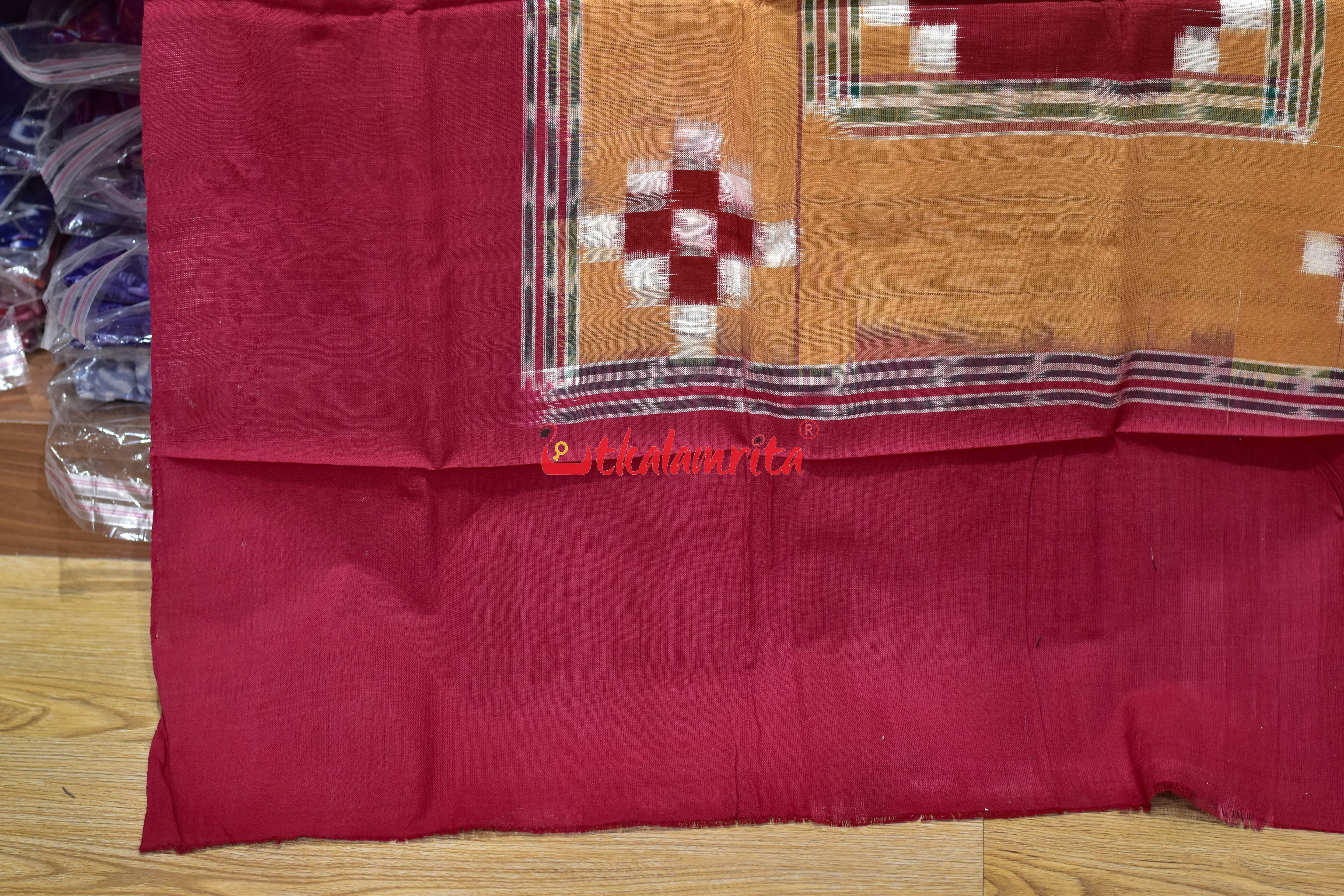 Brown Maroon Flower Bandha Cotton (Single Bedsheet)
