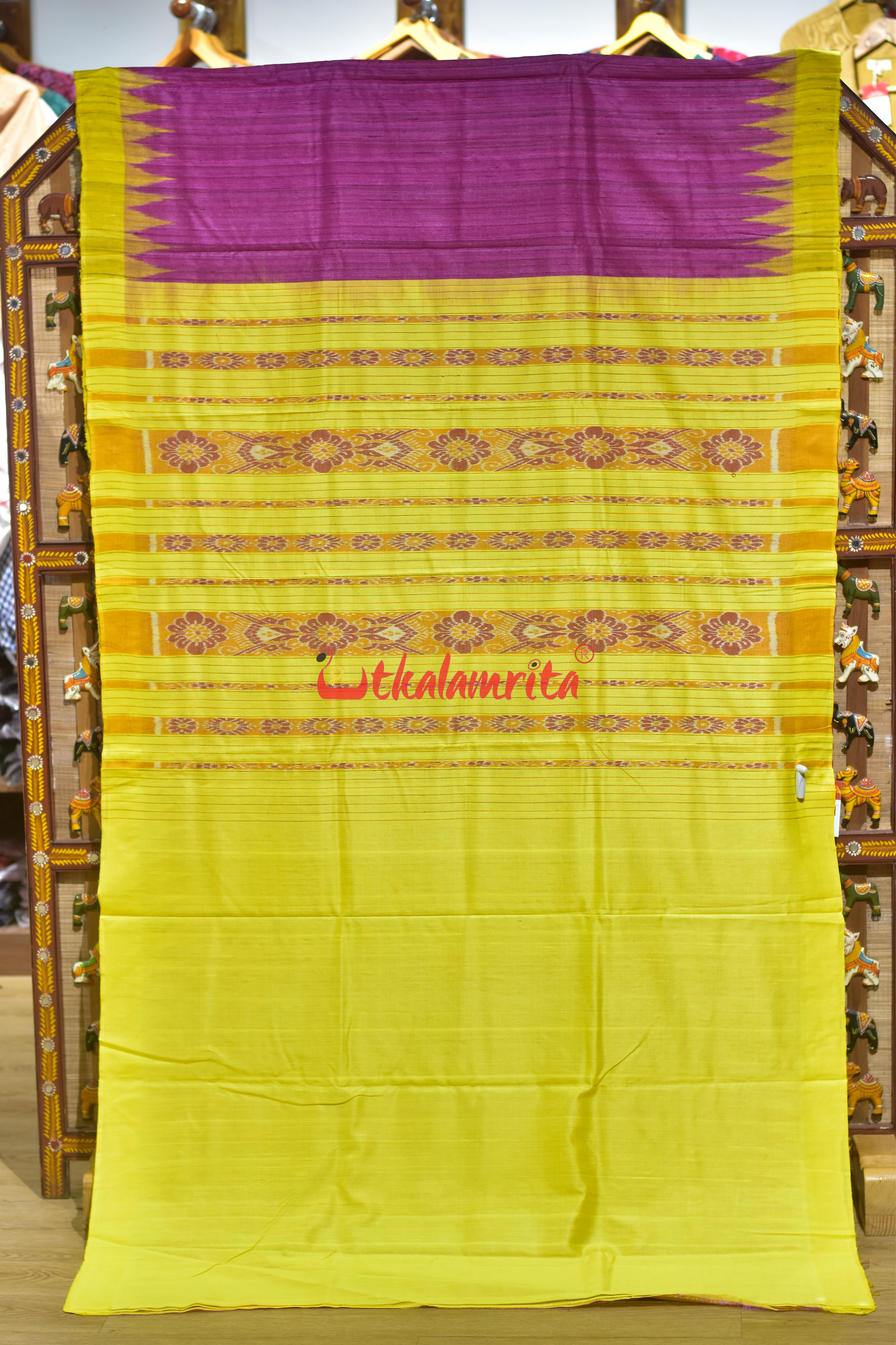 Rani Yellow Gopalpur Tussar Silk Saree