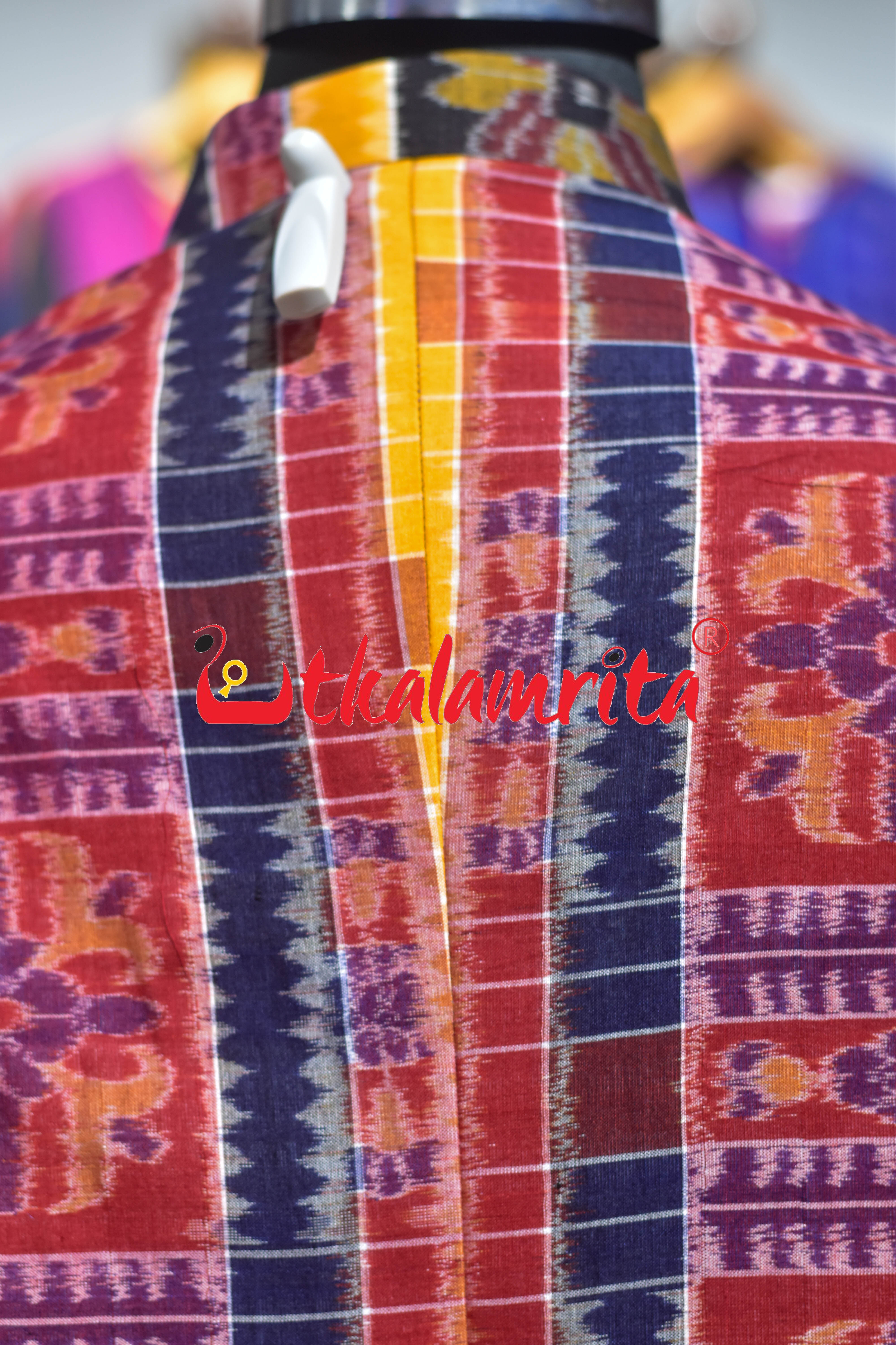 Red Yellow Utkala Lakhmi with Matha Designer (Ladies' Blazer)