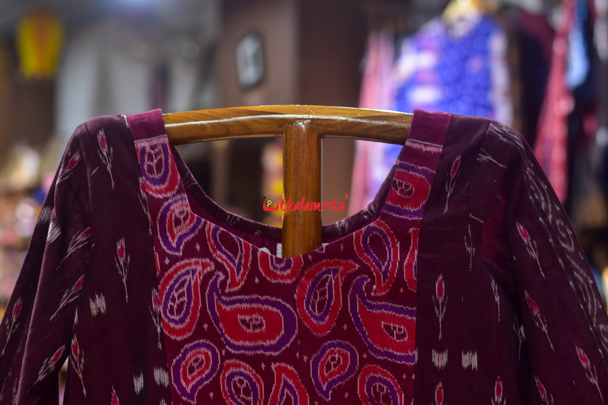 Maroon Labanga Red Amba Kasi Design (Ladies' Kurti)