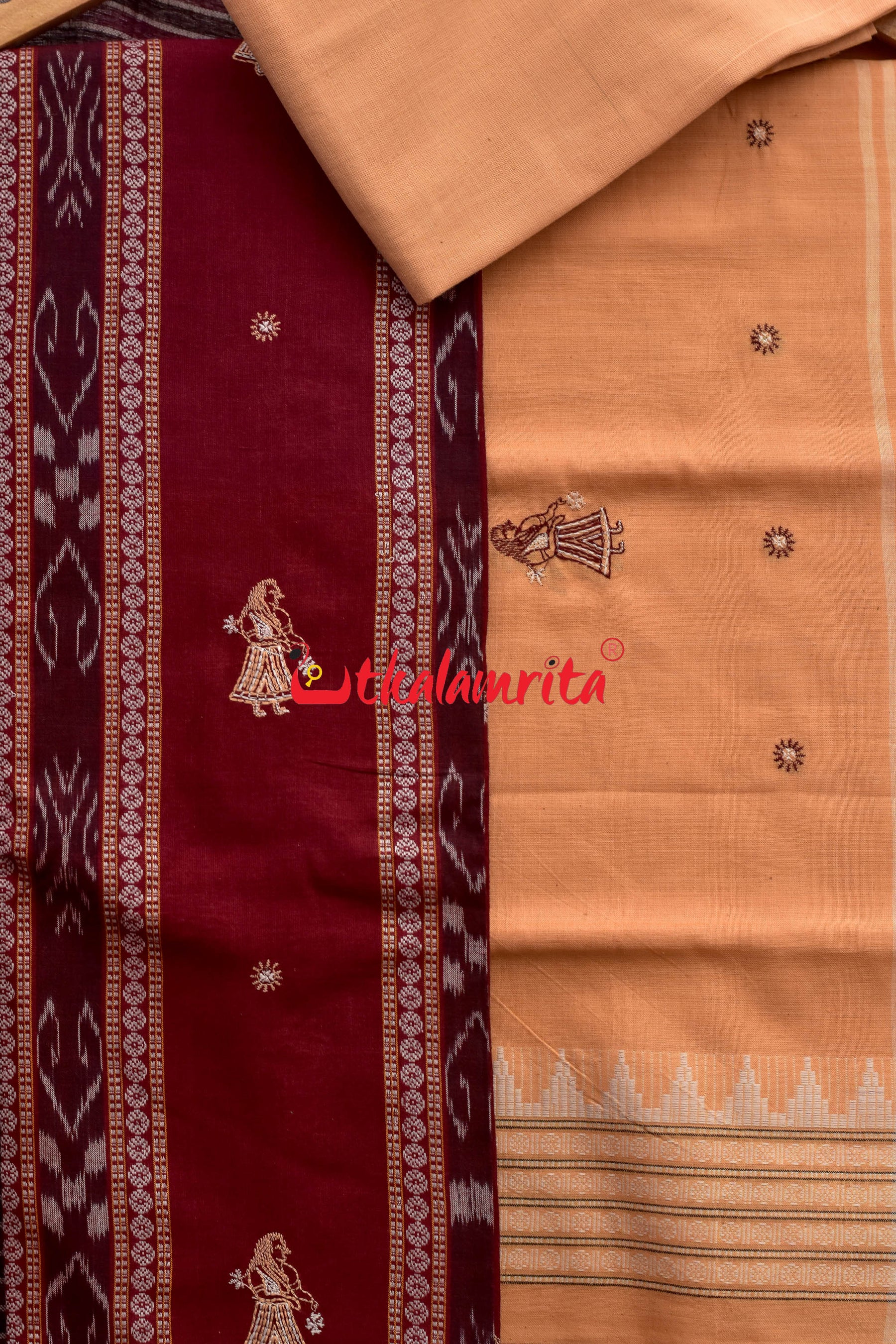 Maroon Chandan Doll Bomkai Dress Set