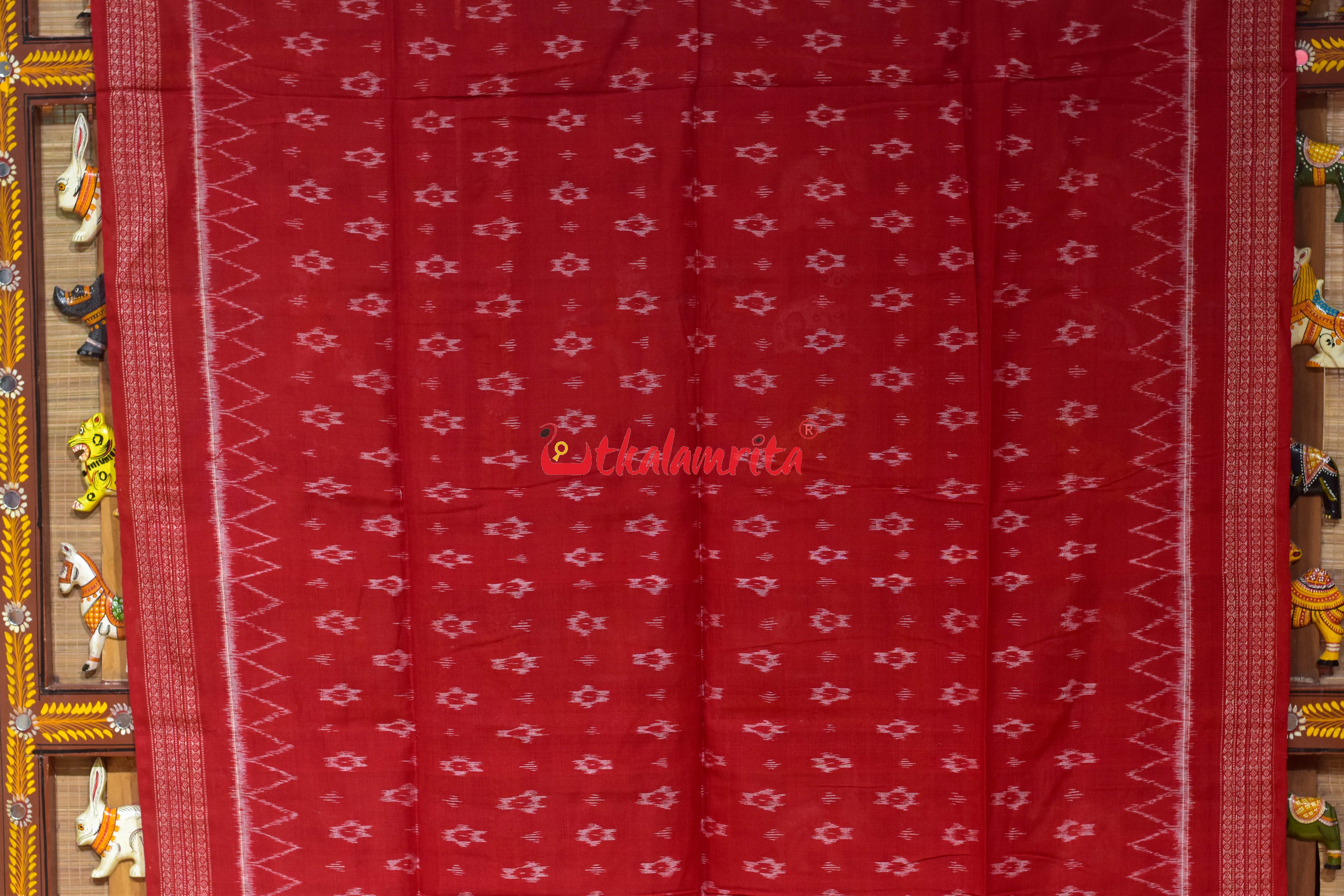 Red with Body Bandha Cotton (Dupatta)