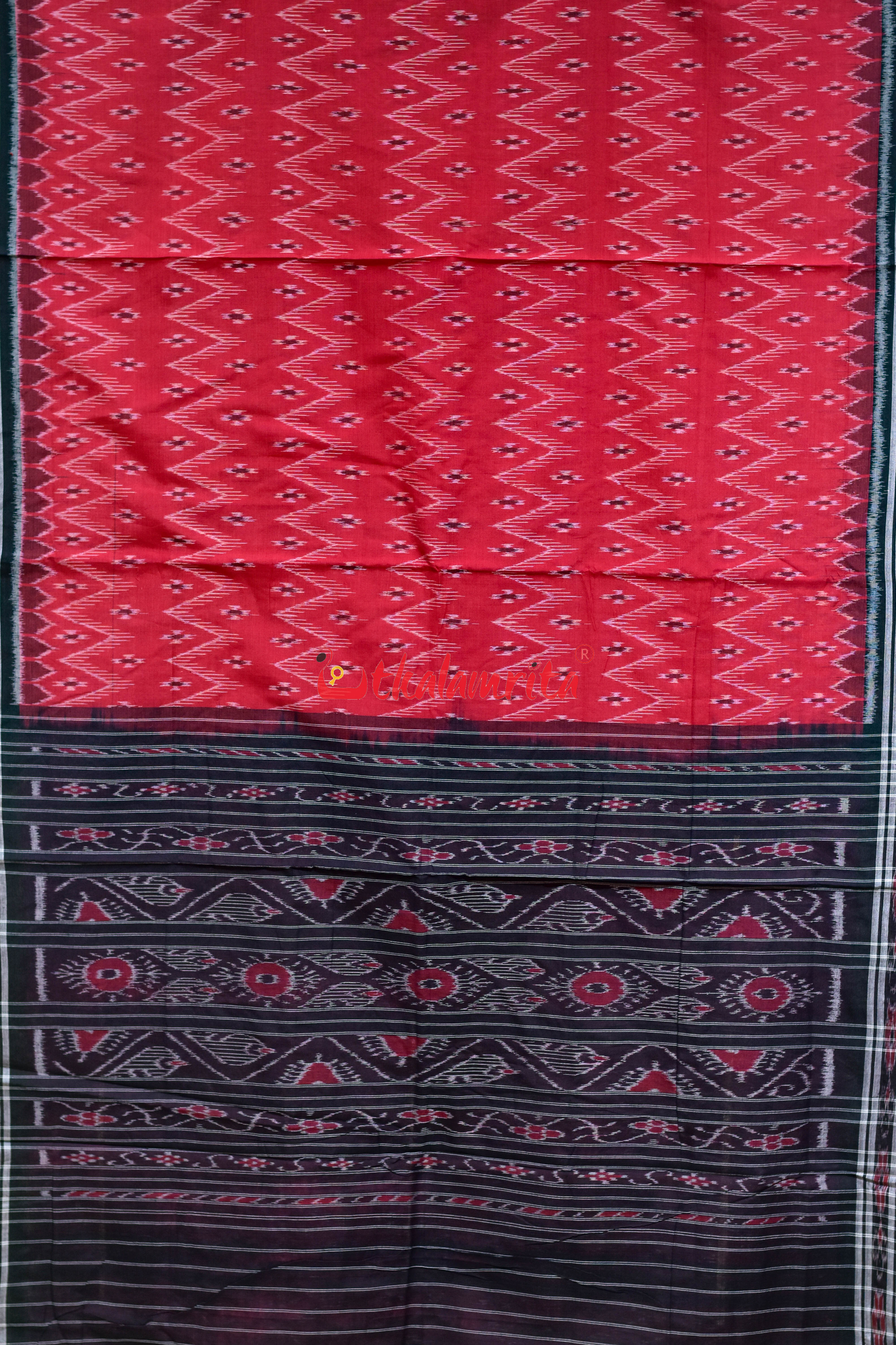 Red Taranga Khandua Cotton Saree
