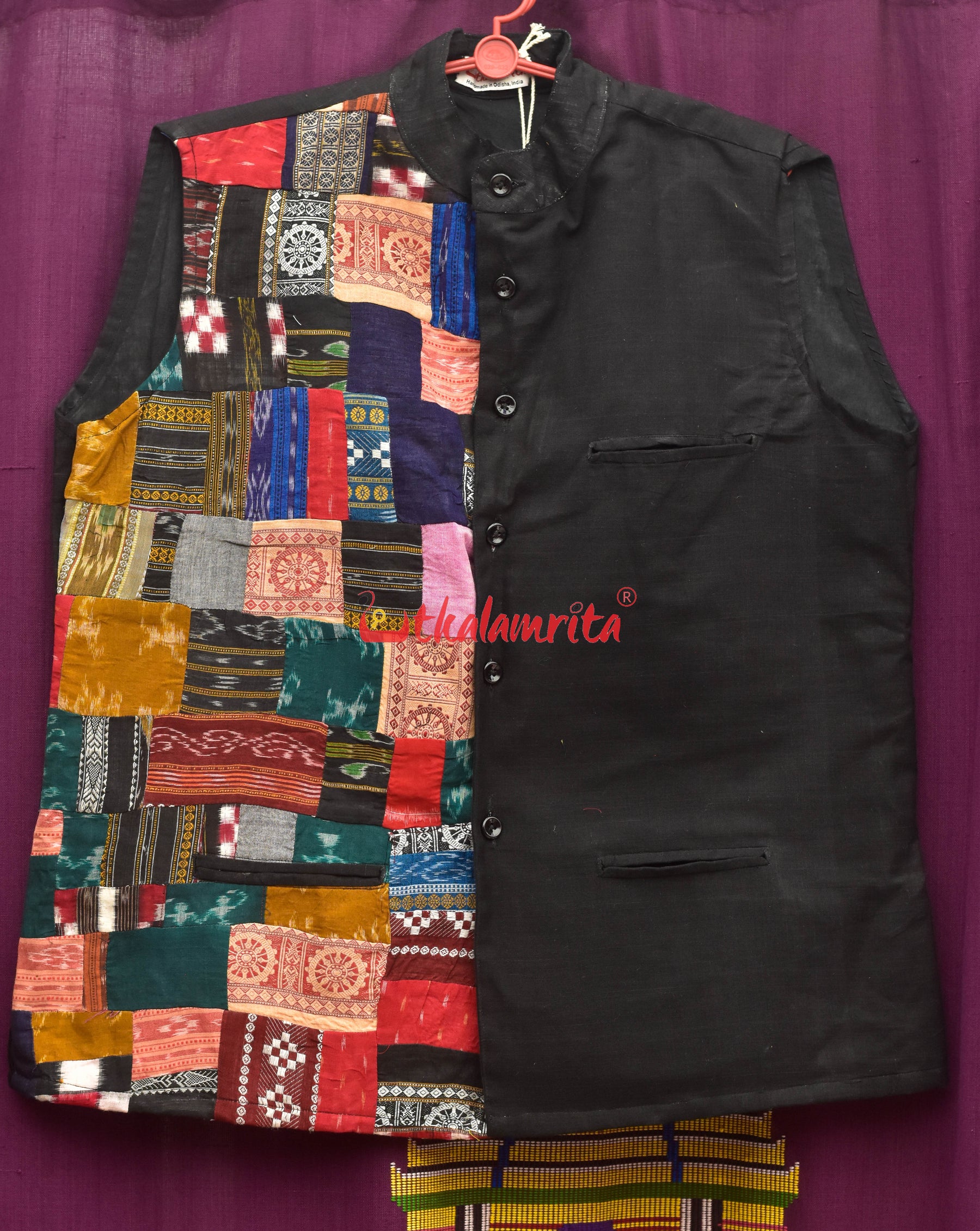 Black Multicolour Patch (Men's Jacket)