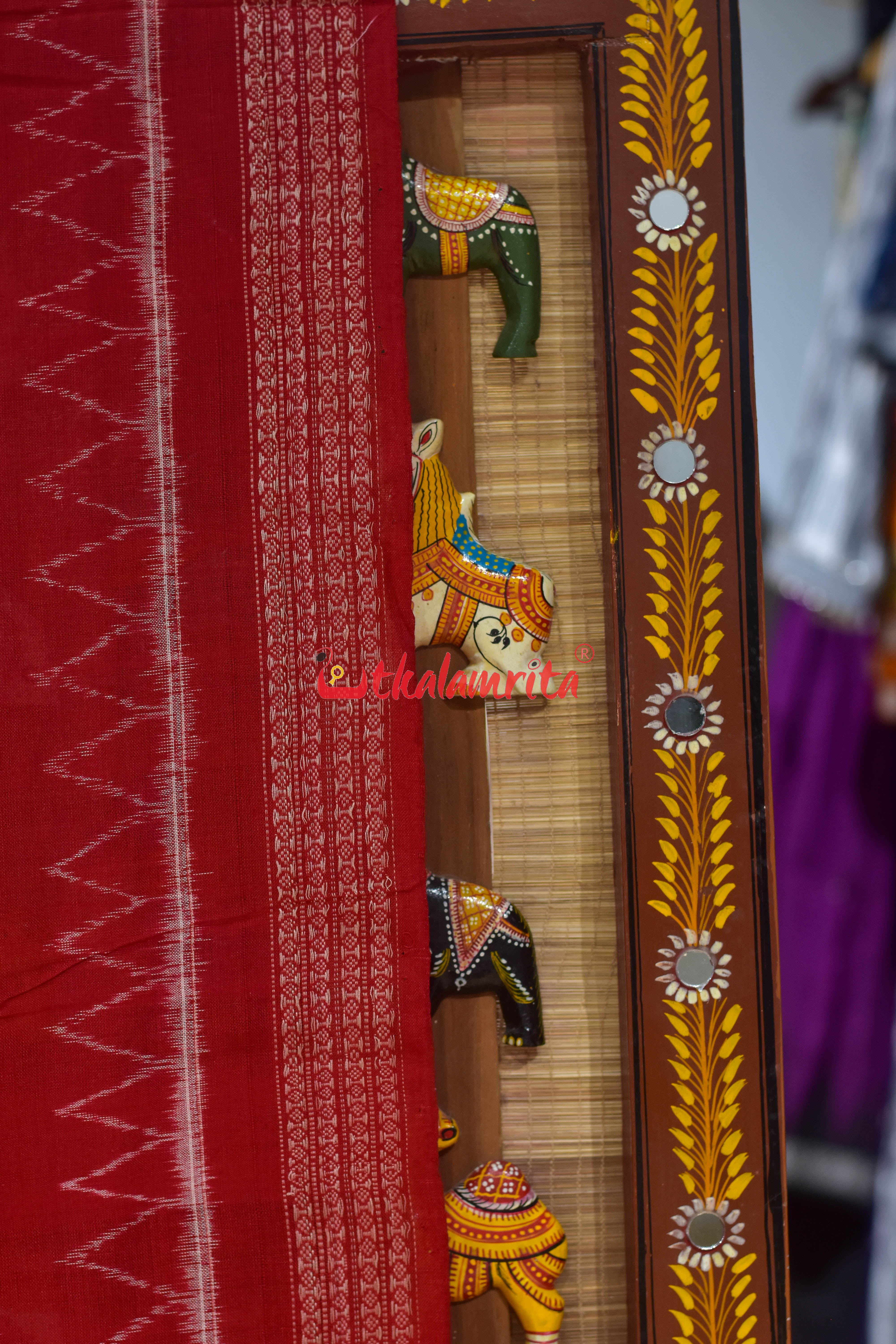 Red with Body Bandha Cotton (Dupatta)