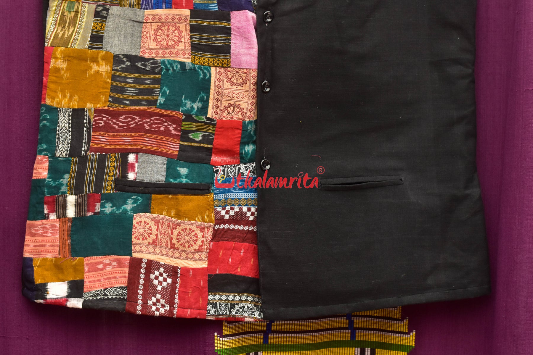 Black Multicolour Patch (Men's Jacket)