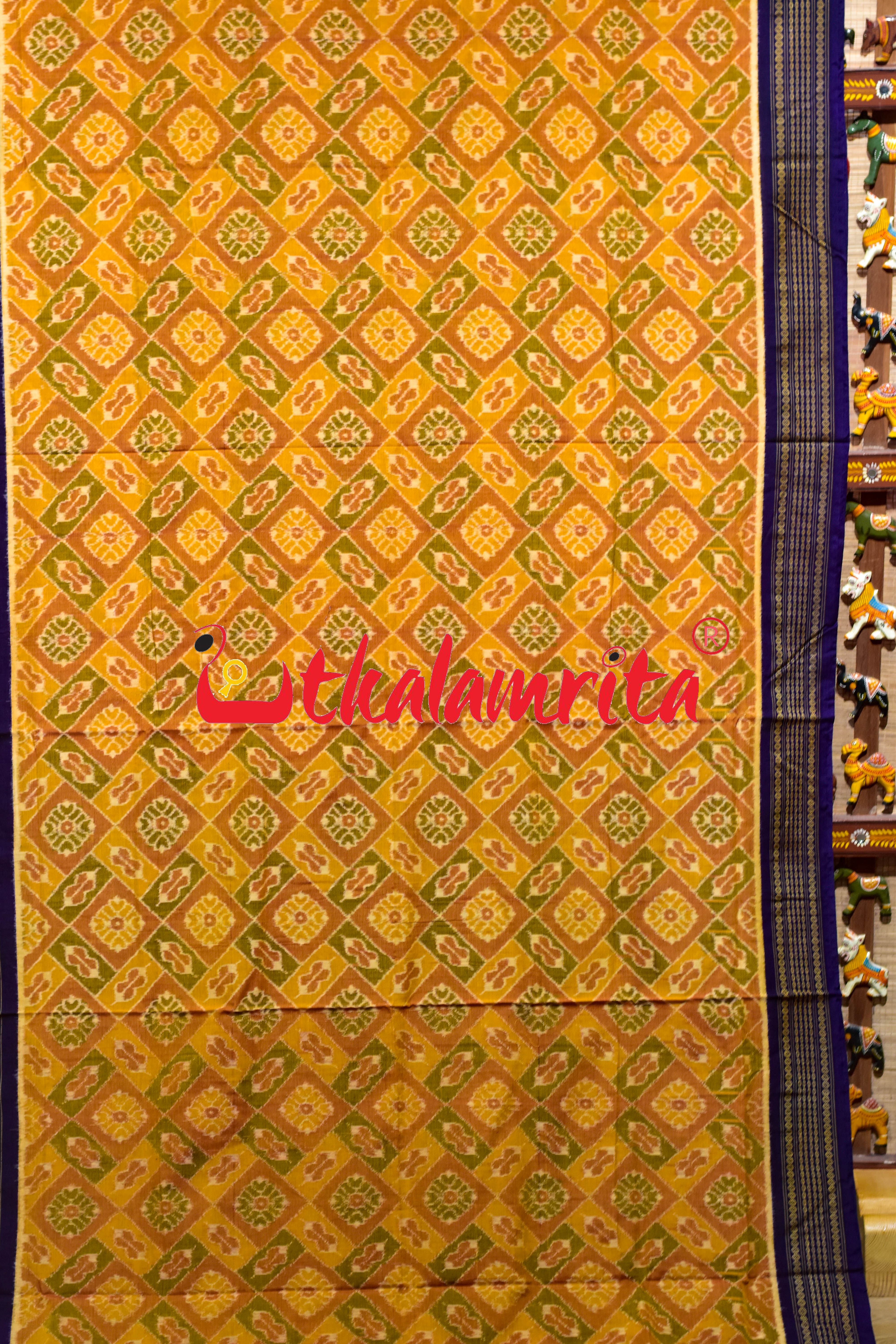 Mustard Flower Body Bandha Sambalpuri Cotton Saree