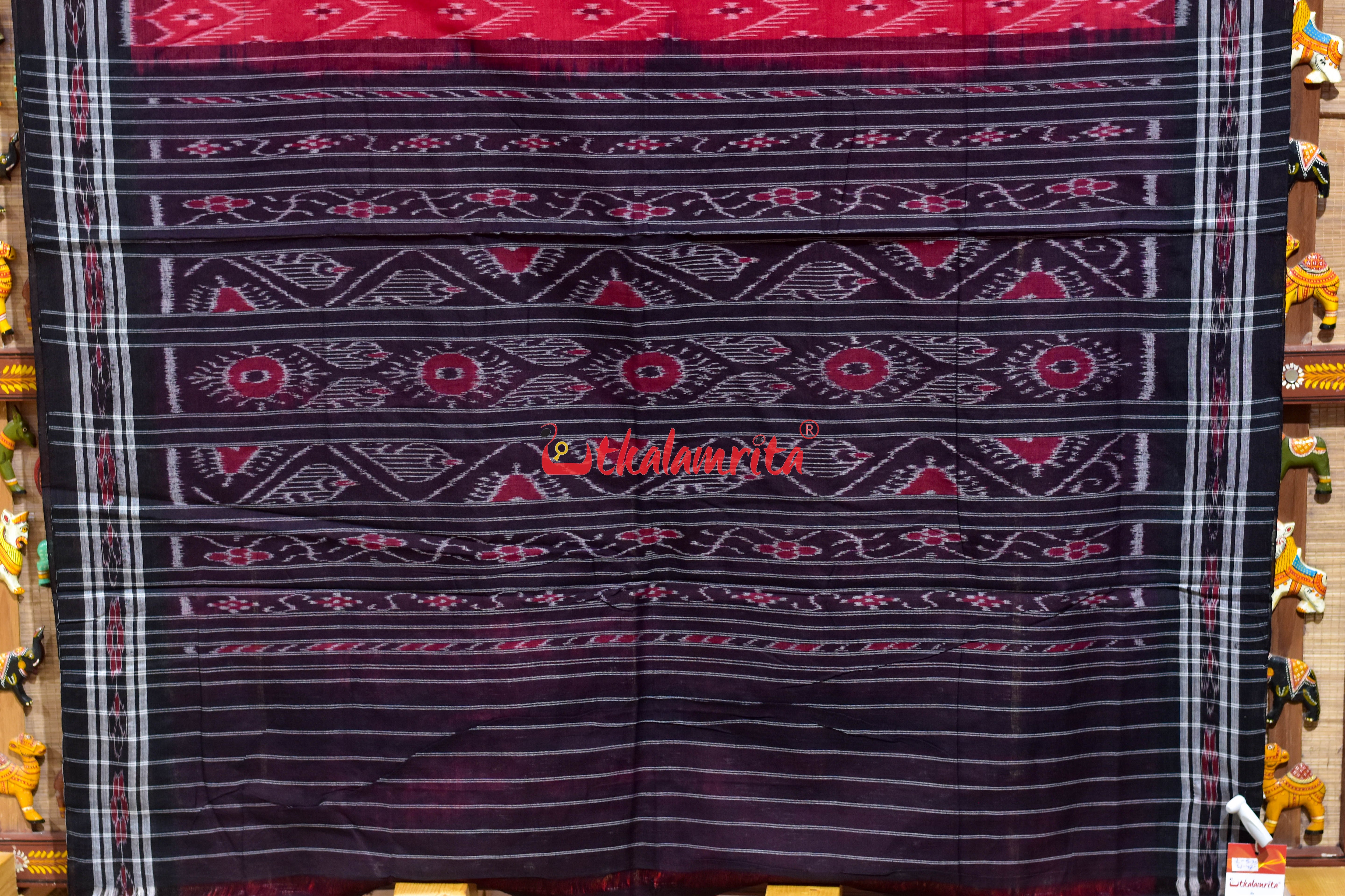 Red Taranga Khandua Cotton Saree