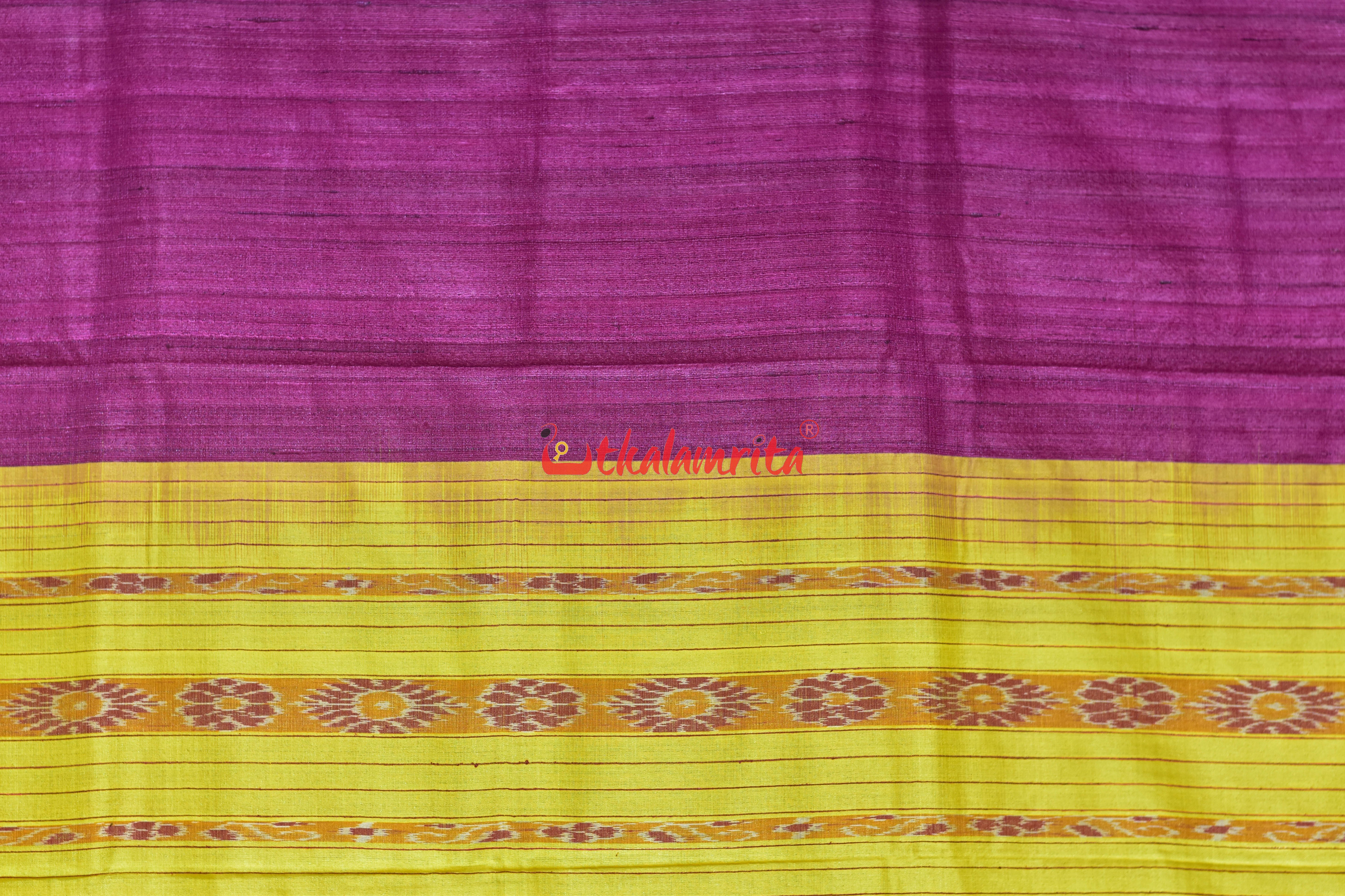 Rani Yellow Gopalpur Tussar Silk Saree