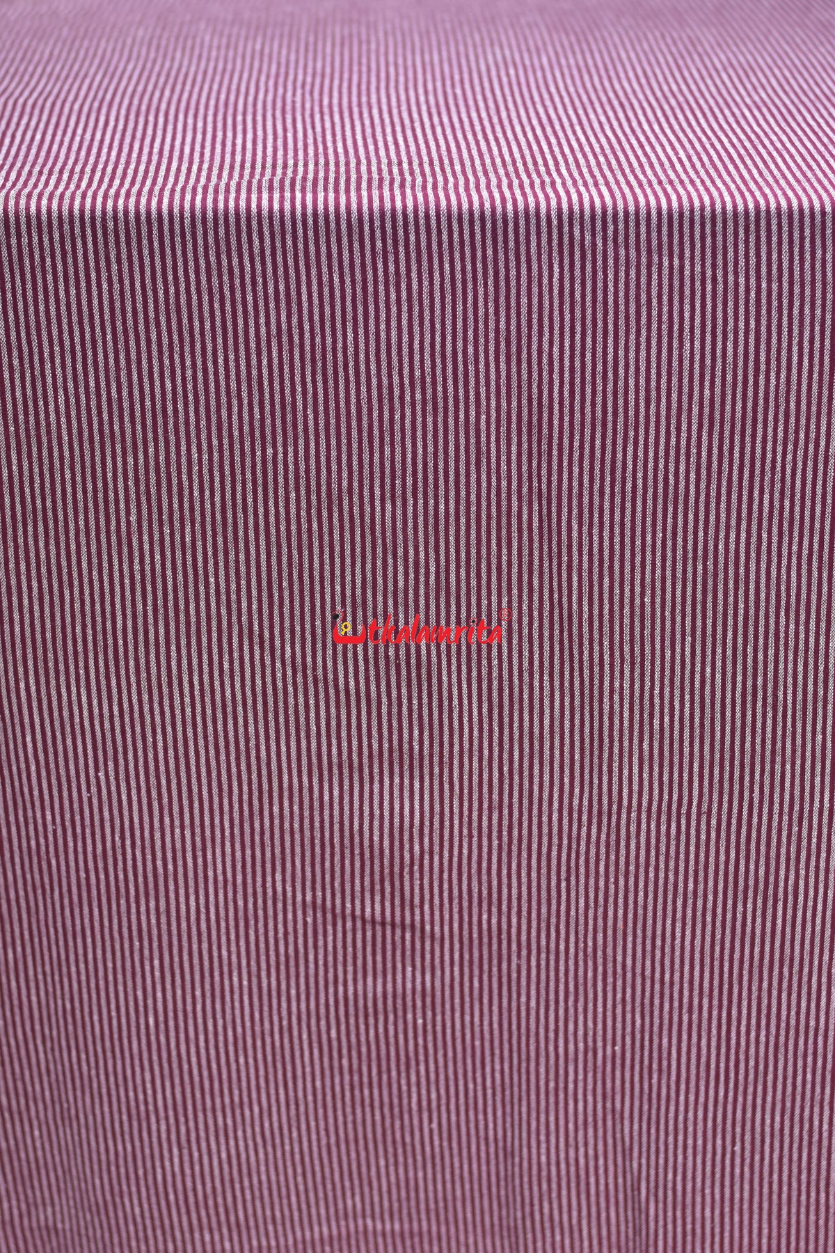 Maroon White Plain Stripes Kotpad (Fabric)
