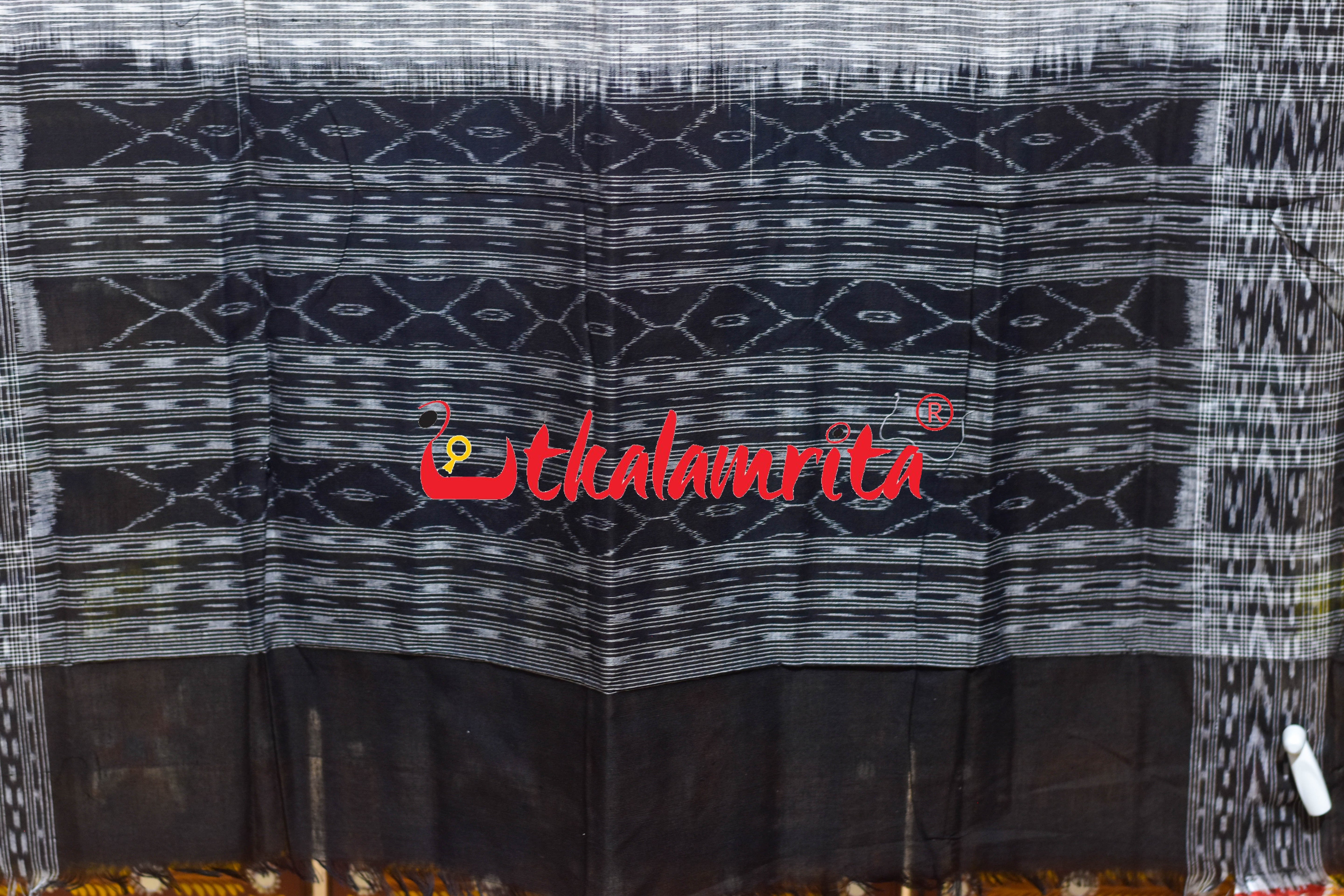 Dhanpatri White Black Sambalpuri (Dupatta)