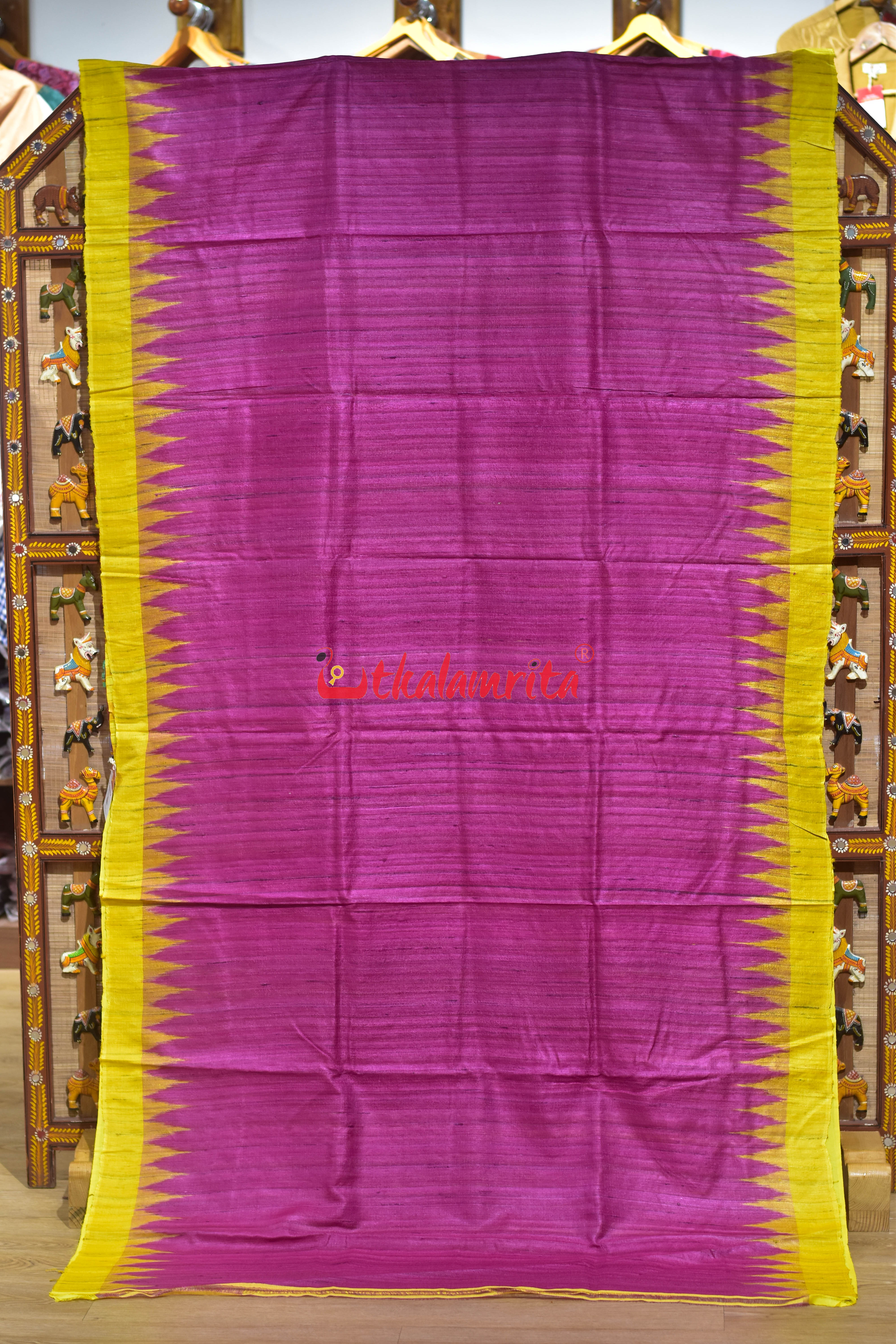 Rani Yellow Gopalpur Tussar Silk Saree