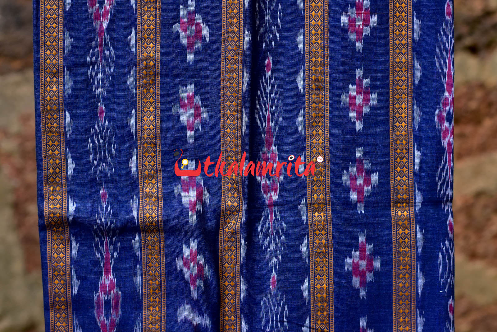 Navy Blue Red Pasapali Long Flower Bandha Dress Set