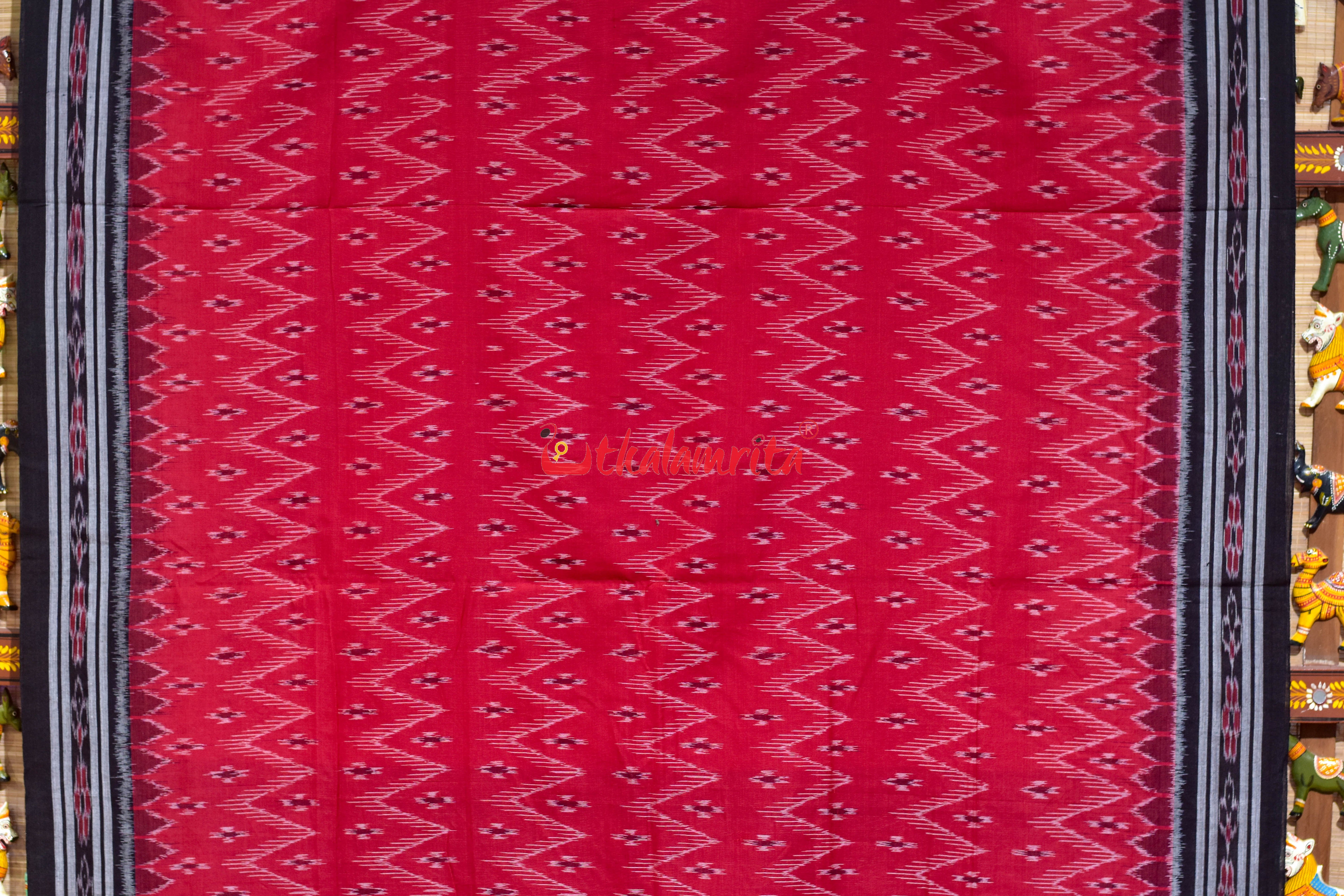 Red Taranga Khandua Cotton Saree