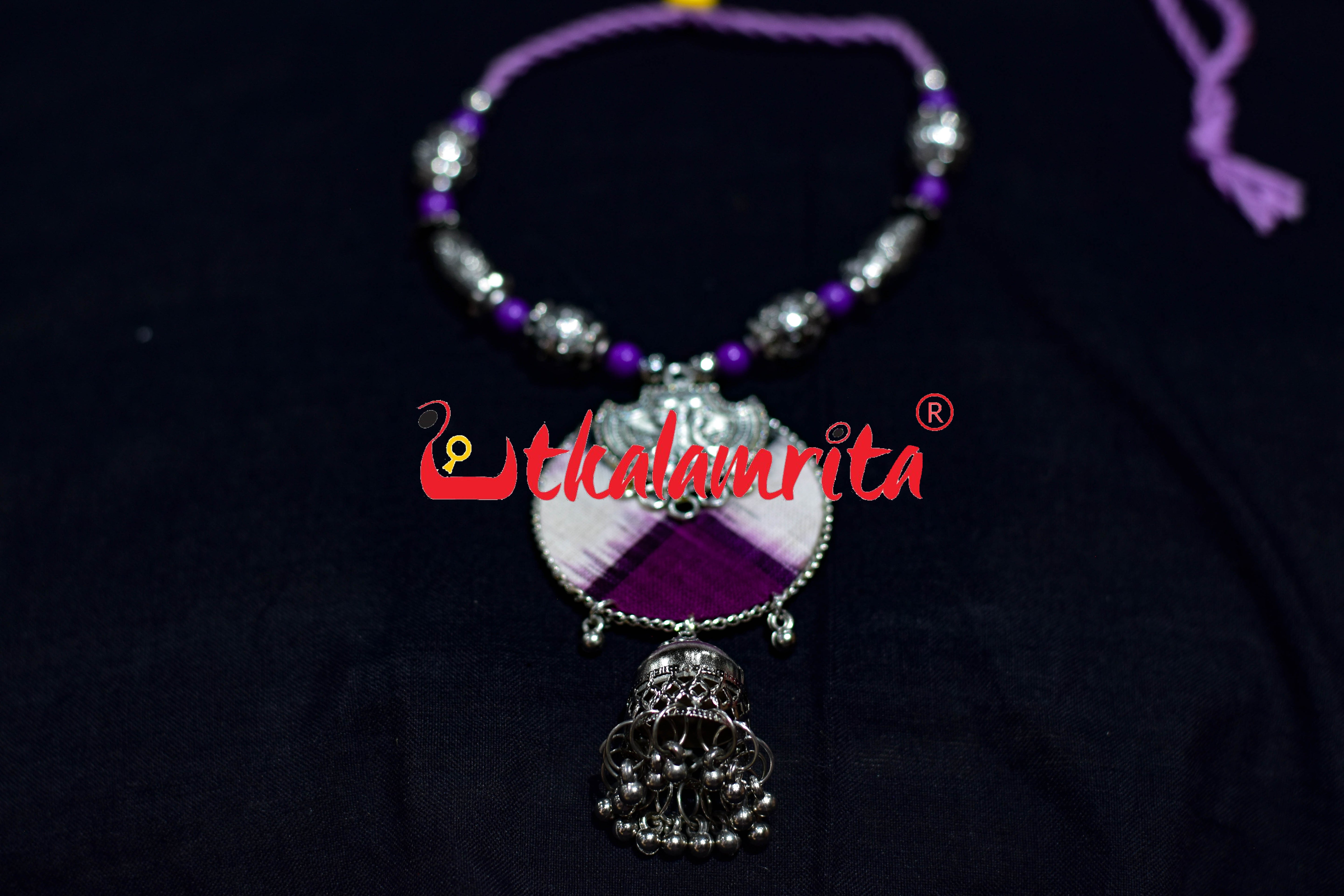 Purple Pasapali Golden Single Necklace Set