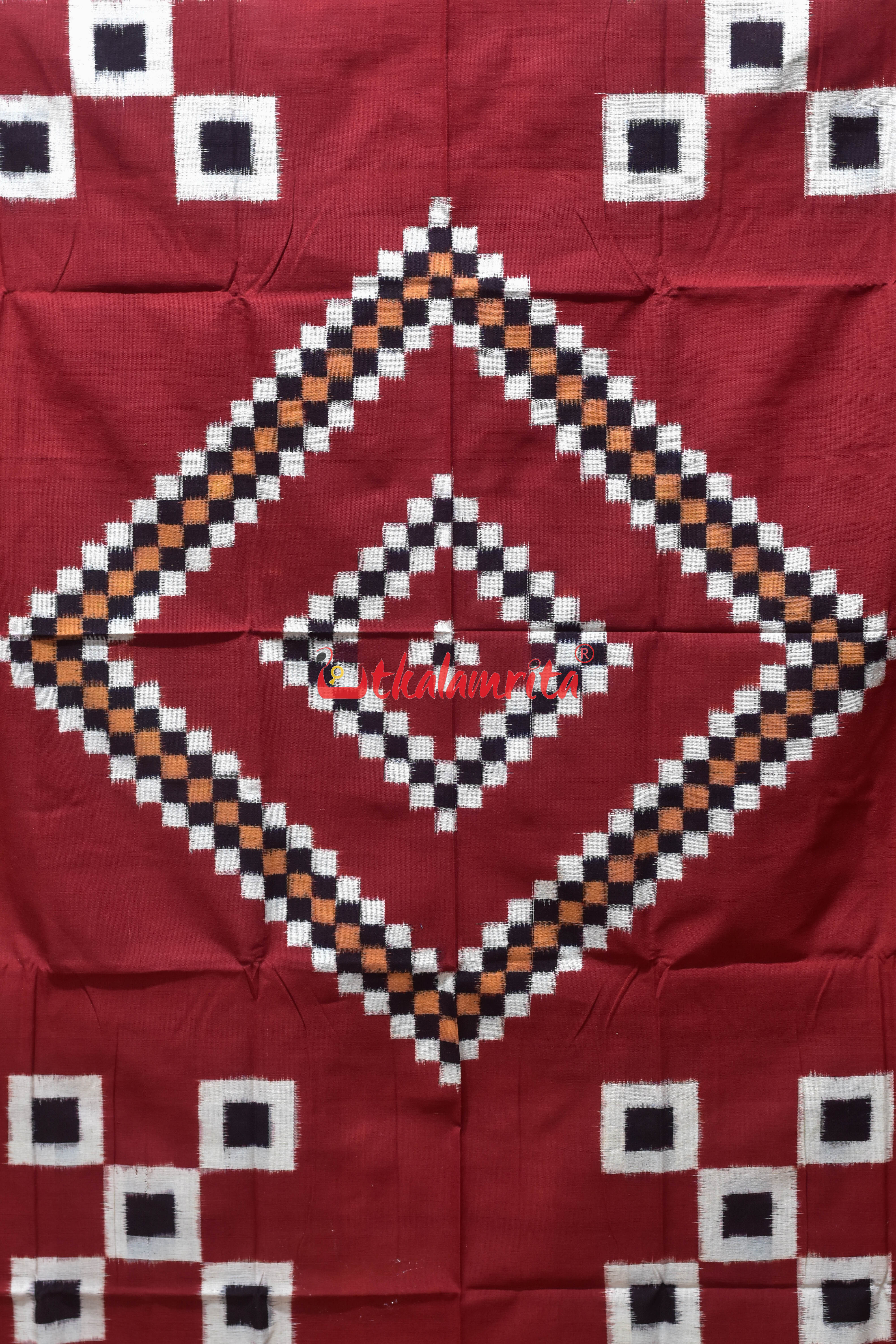 Maroon Cream Line Pasapali Cotton (Single Bedsheet)